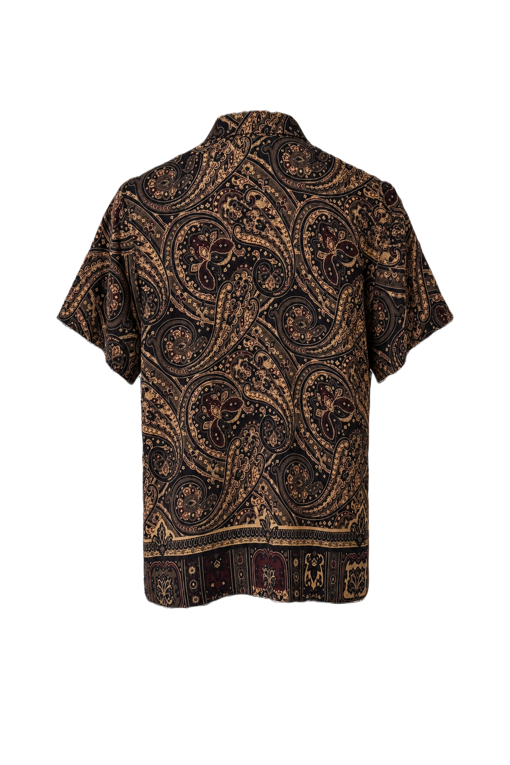 1970s Black Cotton Blend Shirt - Back View