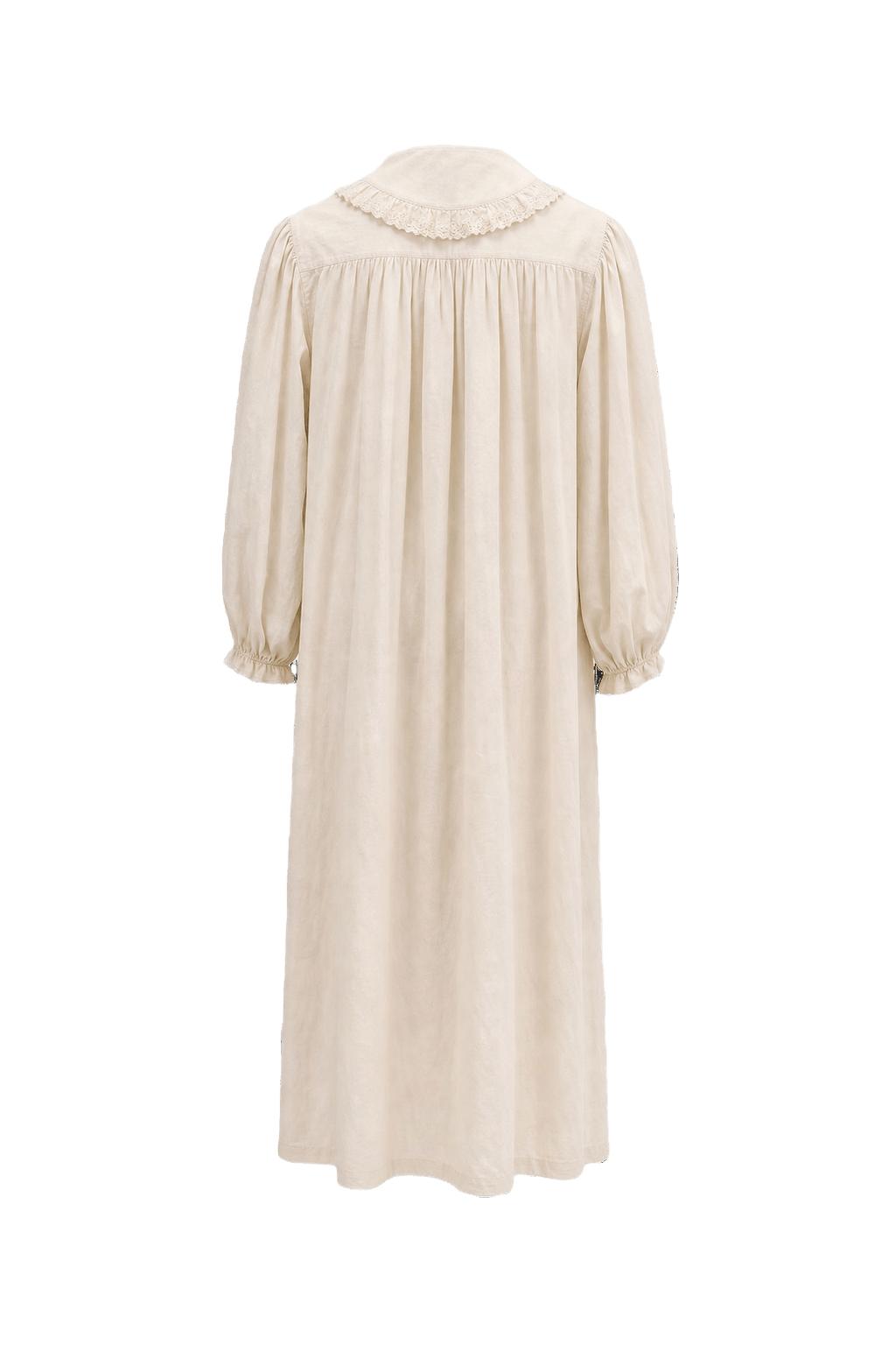 1970s Cream Cotton Maxi Dress - Back View