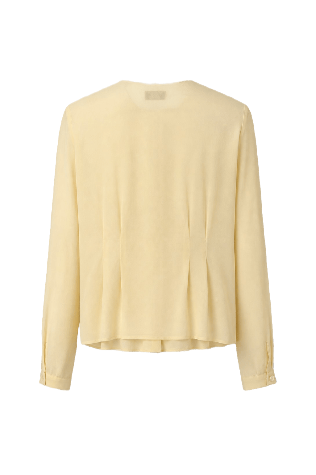 1980s Beige Silk Blouse - Back View