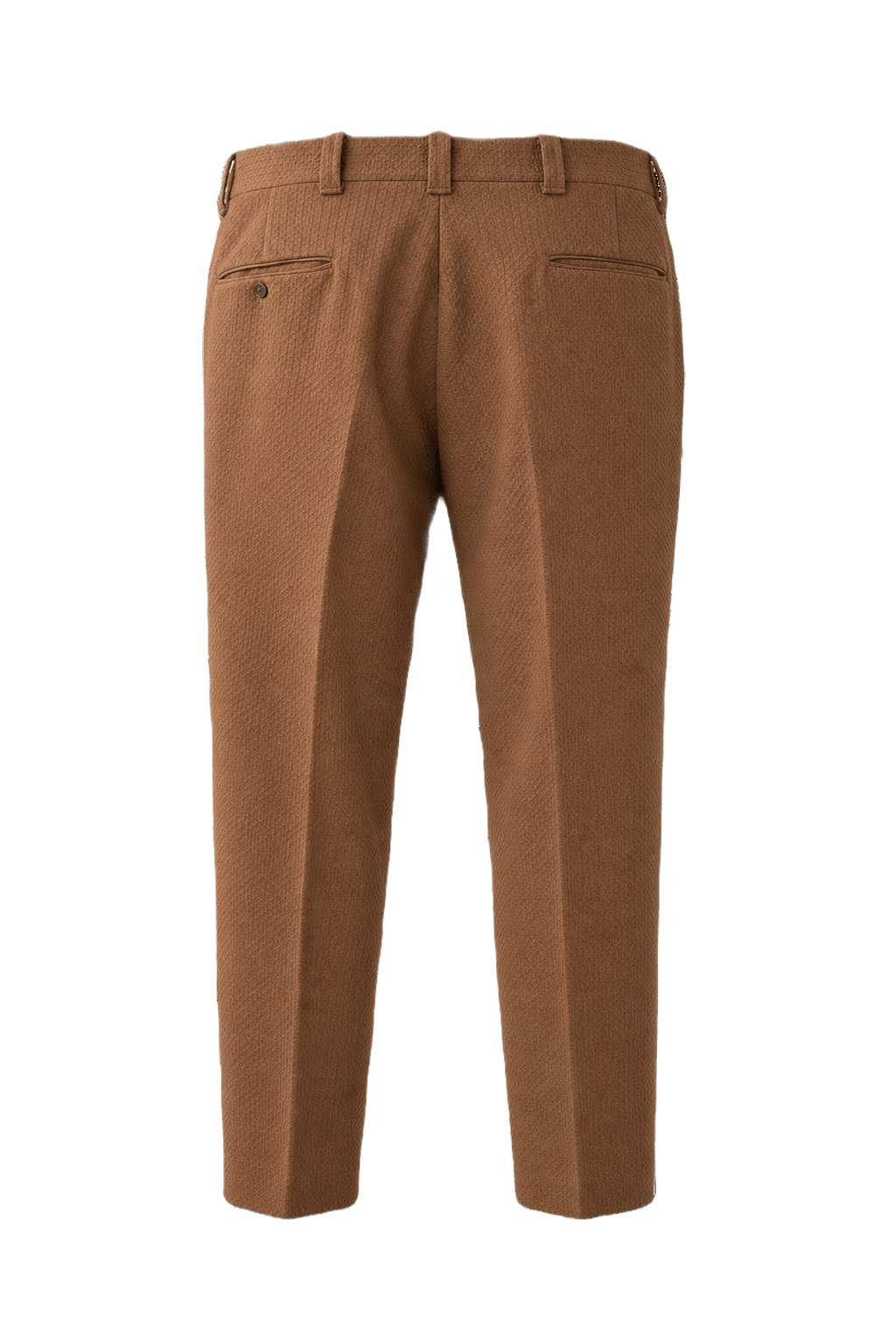 1970s Camel Cotton Blend Trousers - Back View