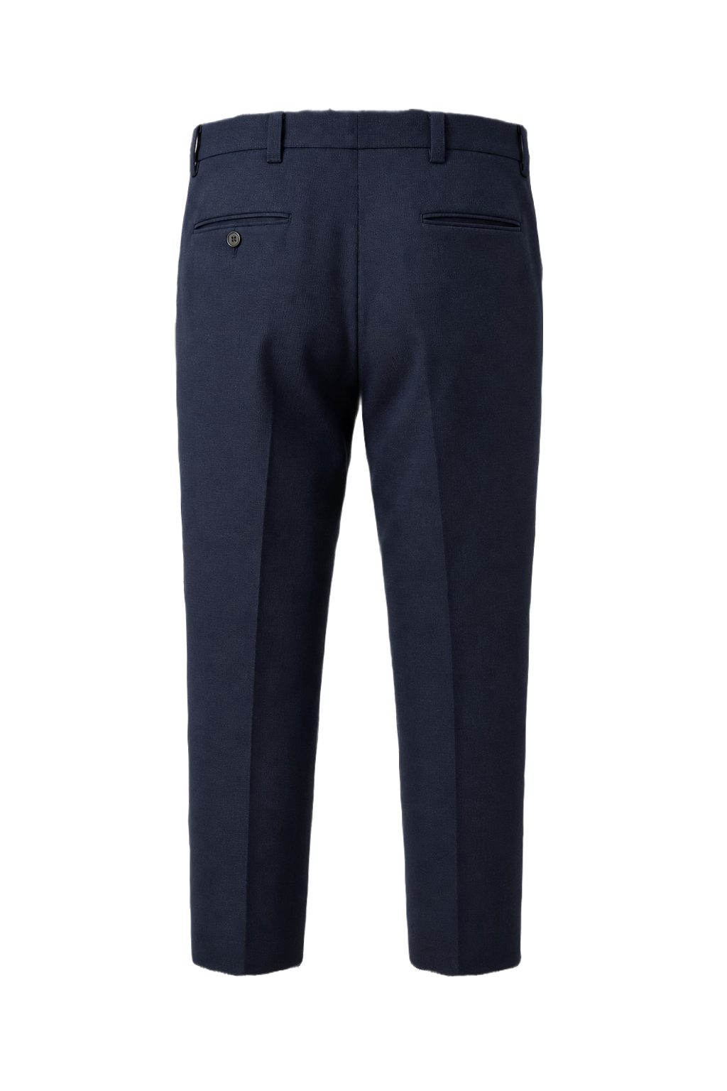 1970s Navy Wool Blend Trousers - Back View