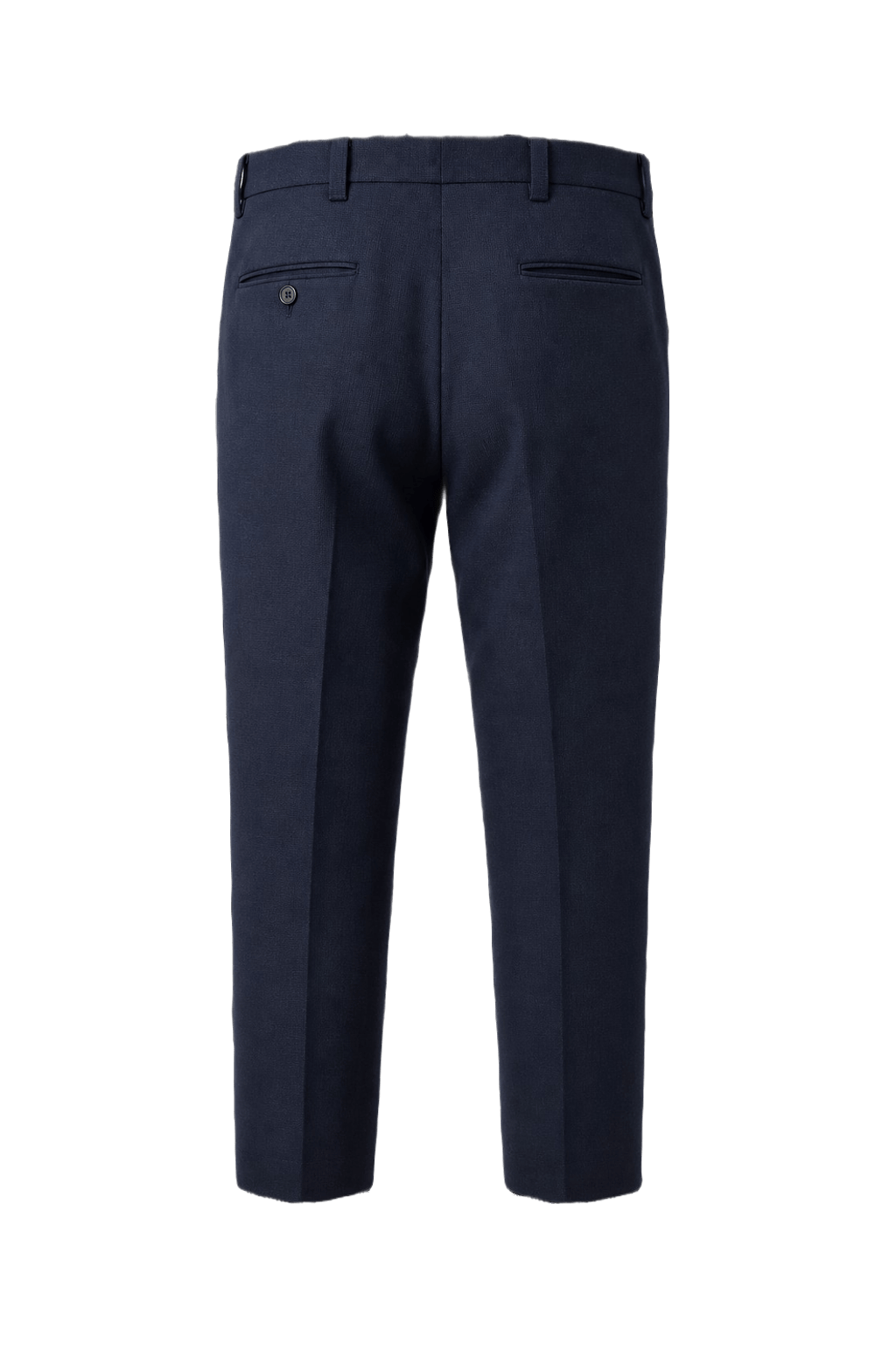 1970s Navy Wool Blend Trousers - Back View
