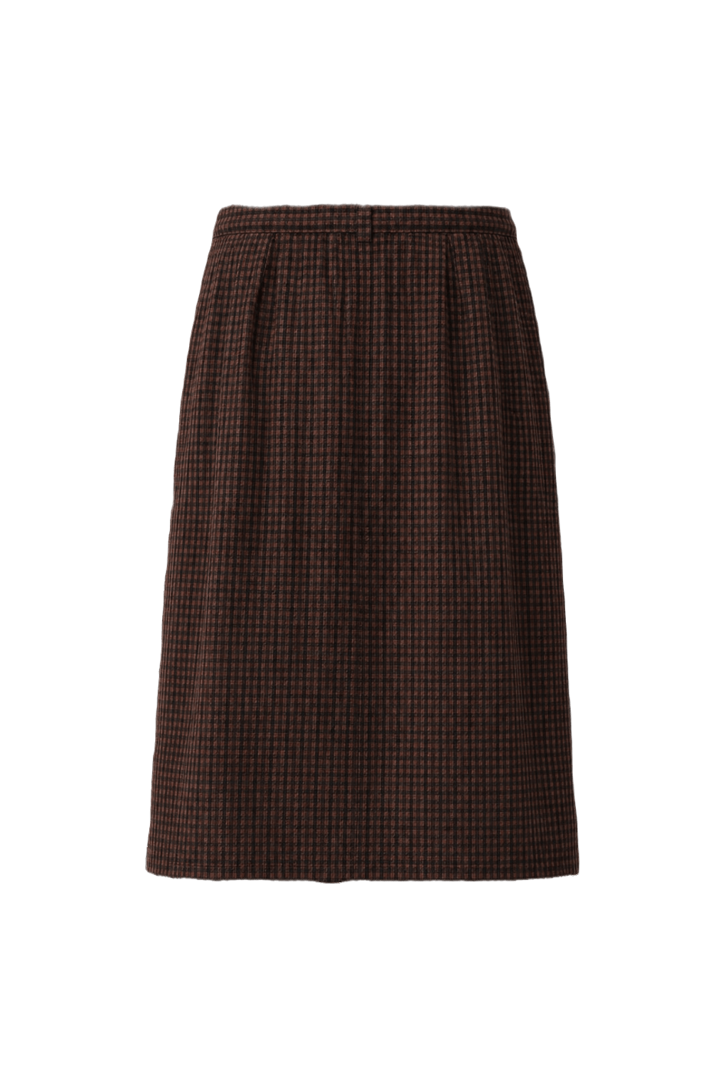 1990s Brown & Red Acrylic Skirt - Back View