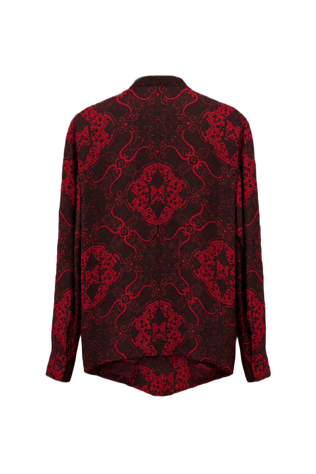 1990s Red Satin Blouse - Back View