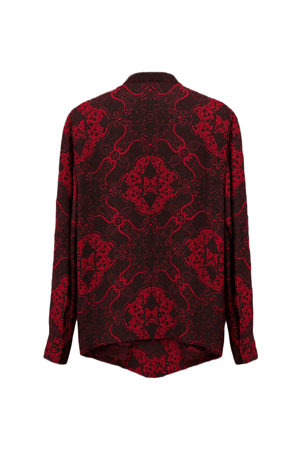 1990s Red Satin Blouse - Back View