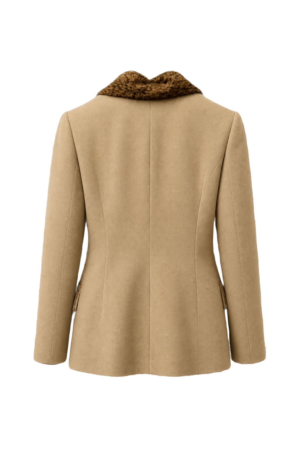 1980s Taupe Wool Blend Blazer - Back View