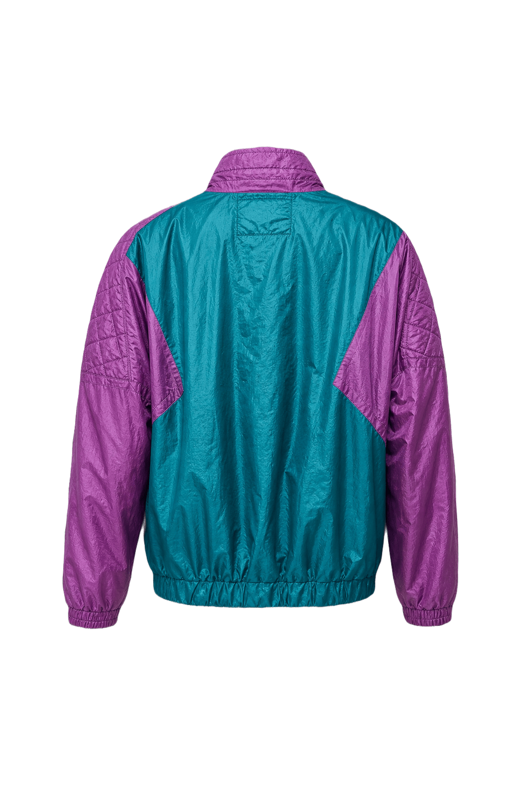 1980s Teal Nylon Jacket - Back View