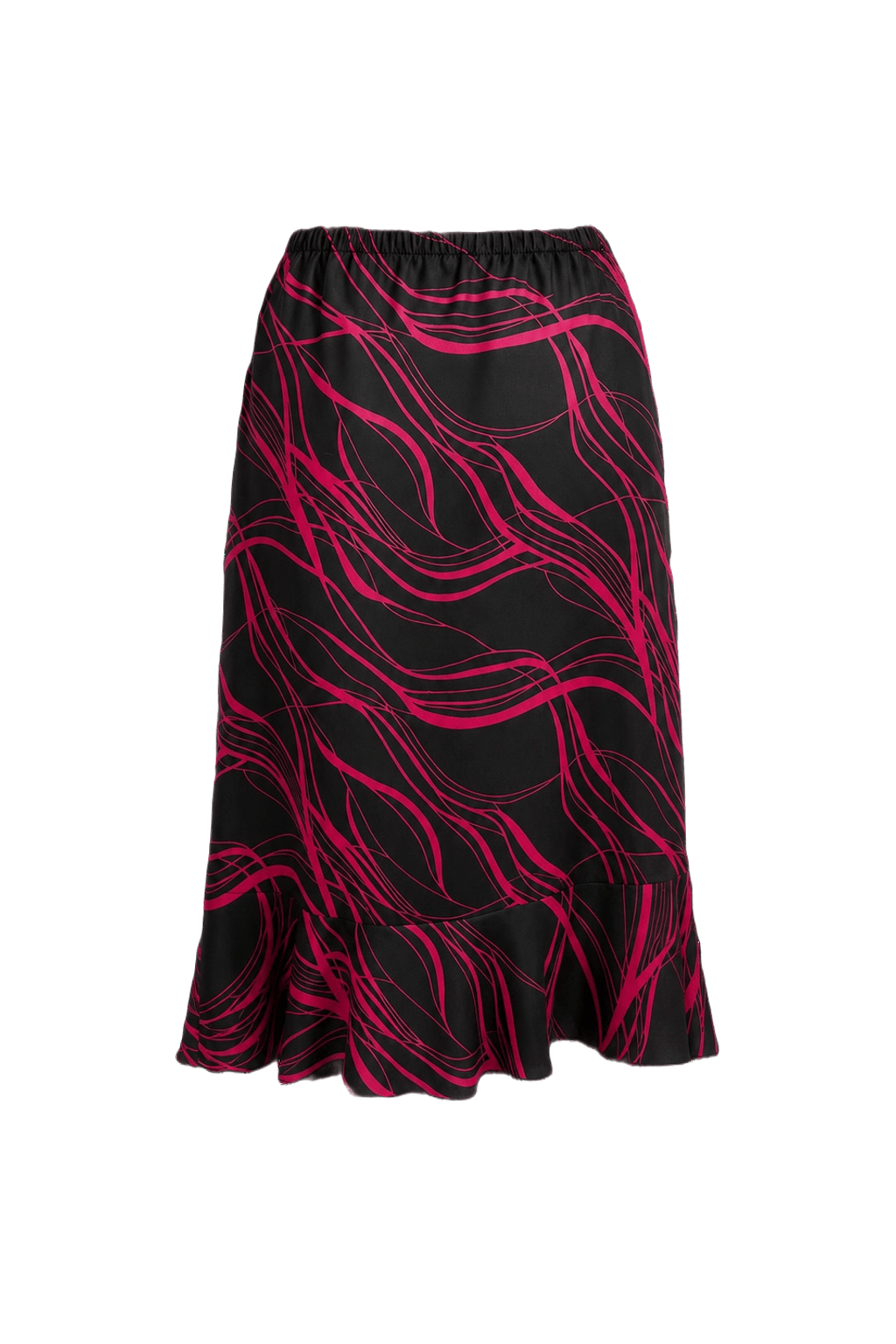1950s Black Synthetic Skirt - Back View