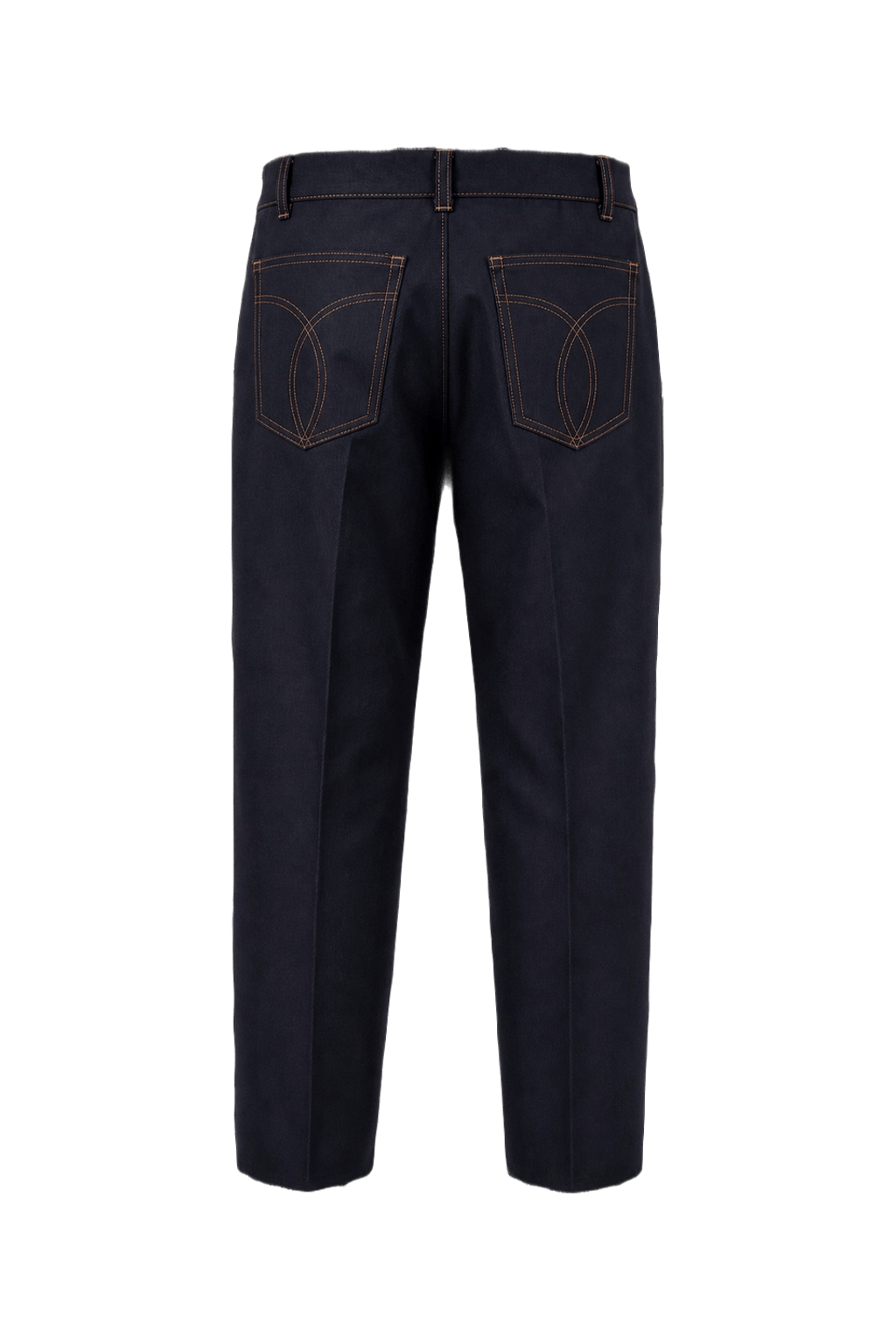 1980s Navy Blue Cotton Blend Pants - Back View
