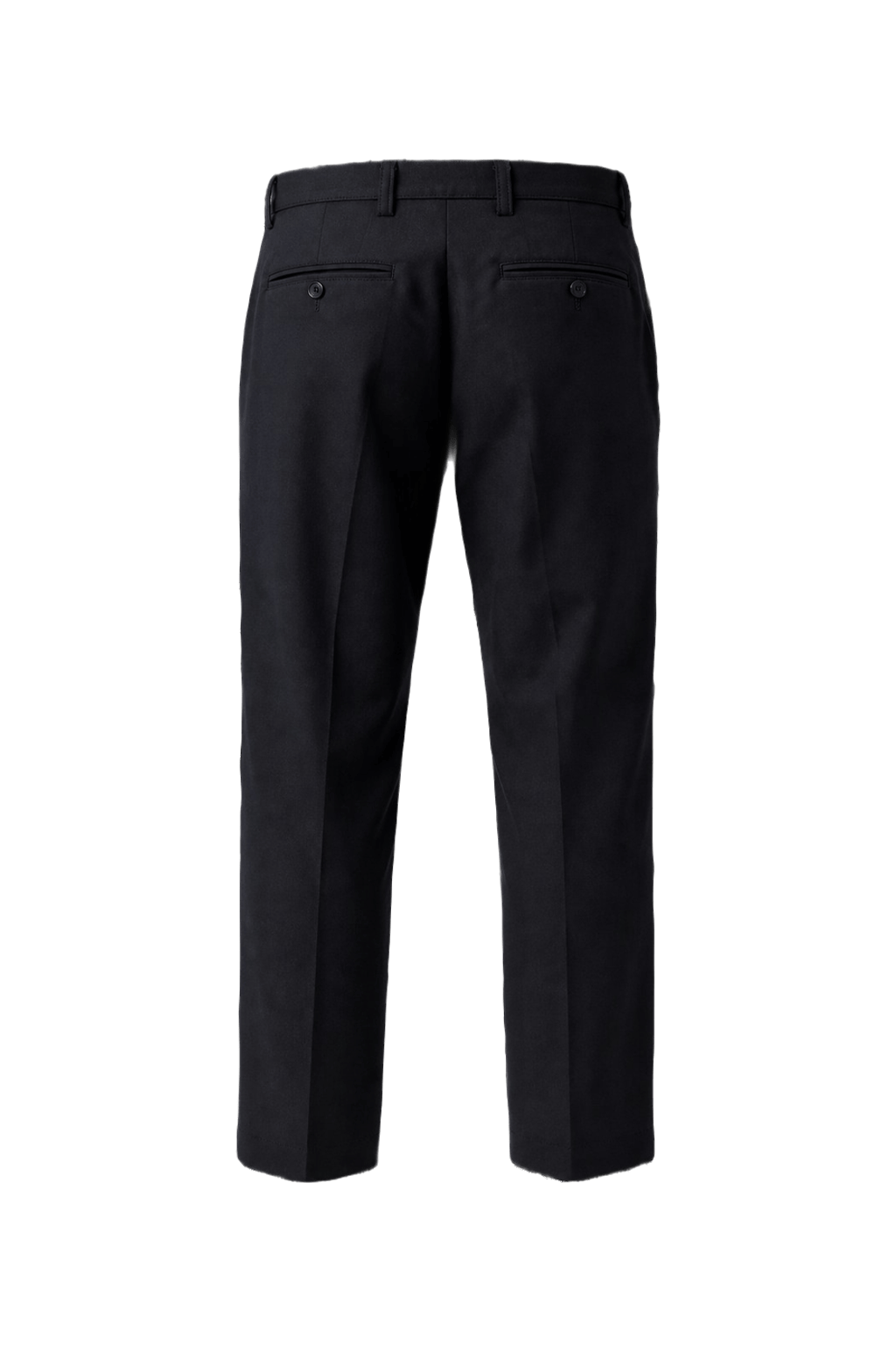 1980s Navy Blue Cotton Blend Trousers - Back View