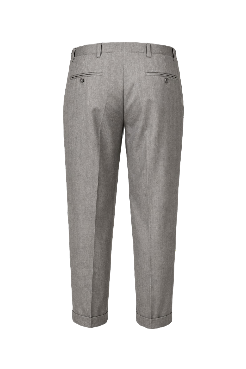 1980s Light Gray Wool Blend Trousers - Back View