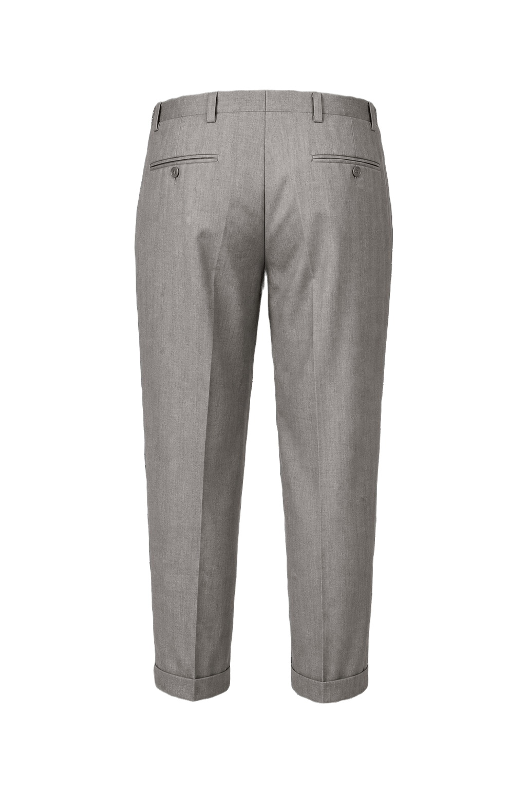 1980s Light Gray Wool Blend Trousers - Back View