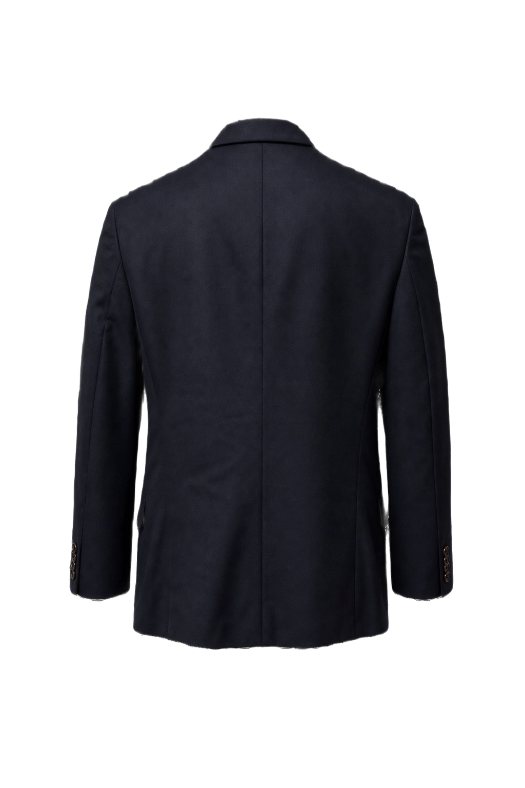 1980s Navy Blue Wool Blend Blazer - Back View