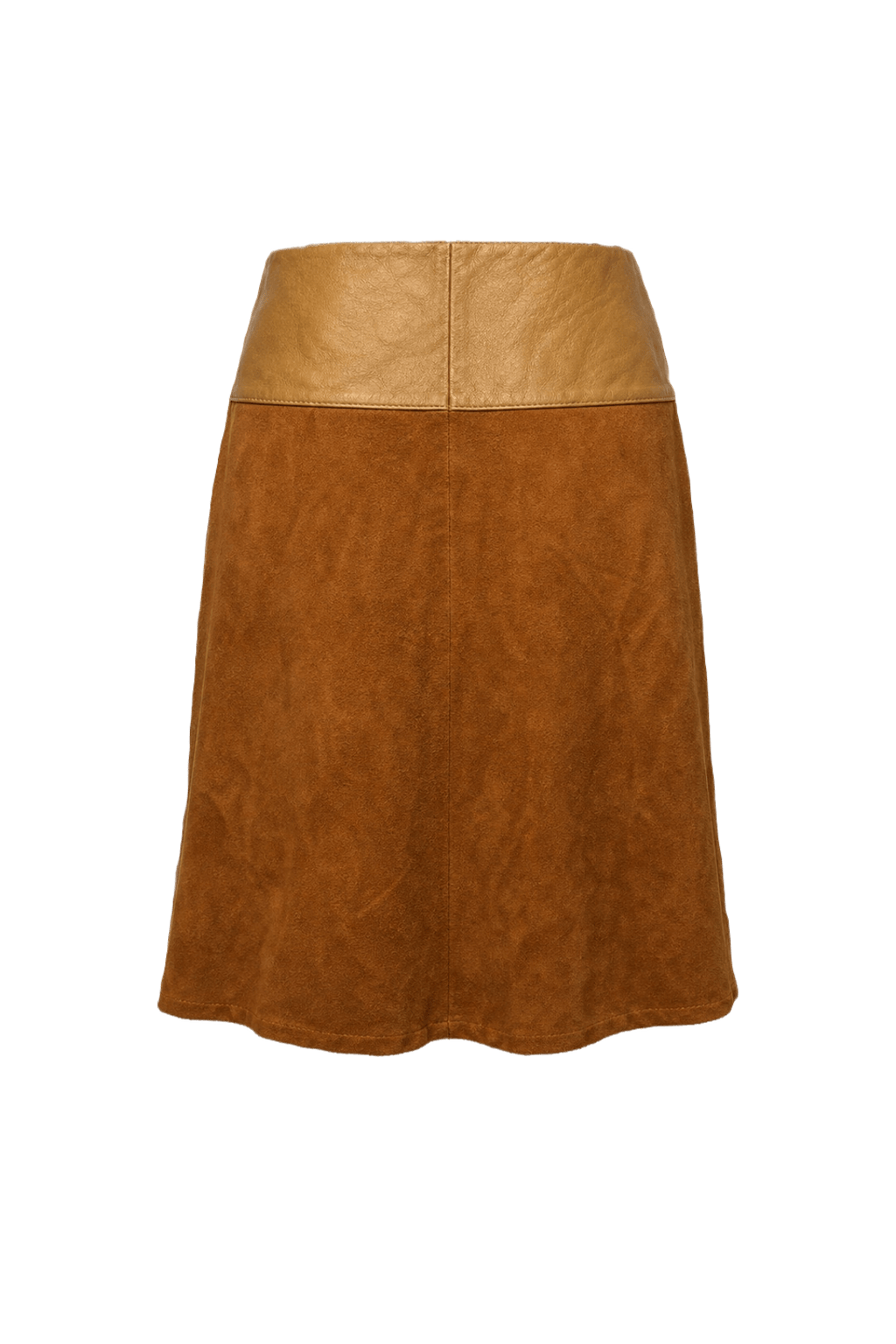 1970s Camel Suede Skirt - Back View