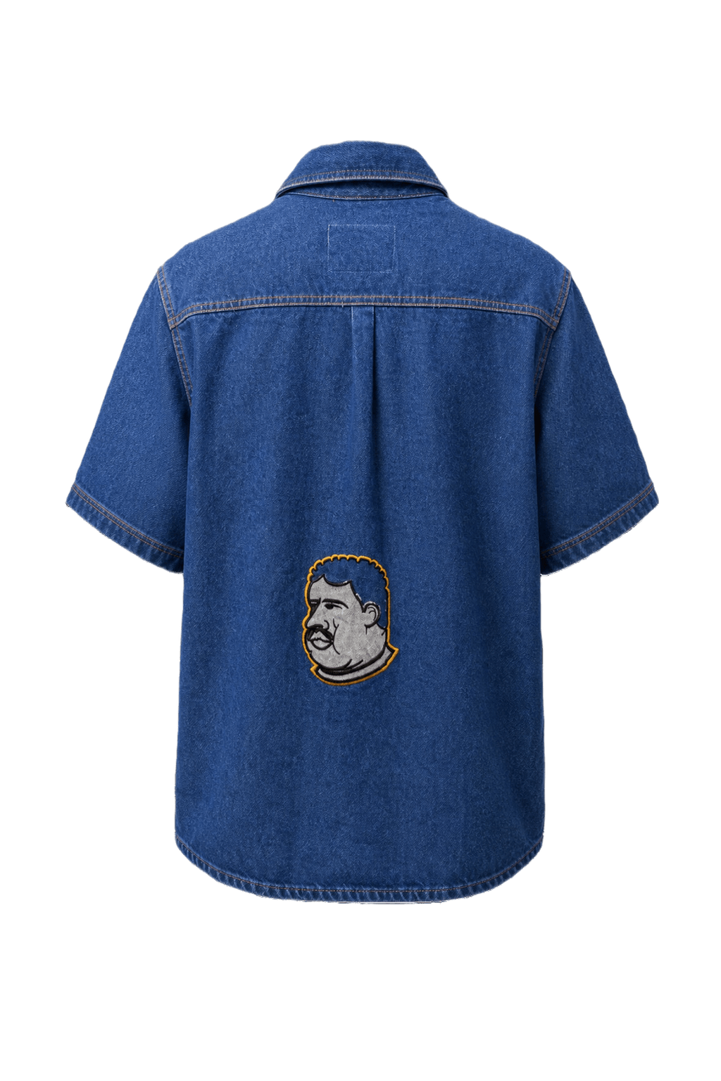 1990s Blue Denim Shirt - Back View