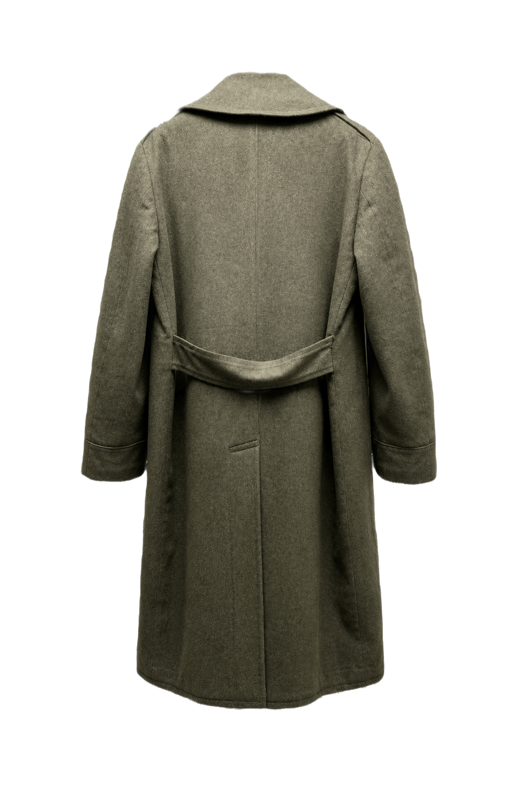 1940s Olive Green Wool Coat - Back View