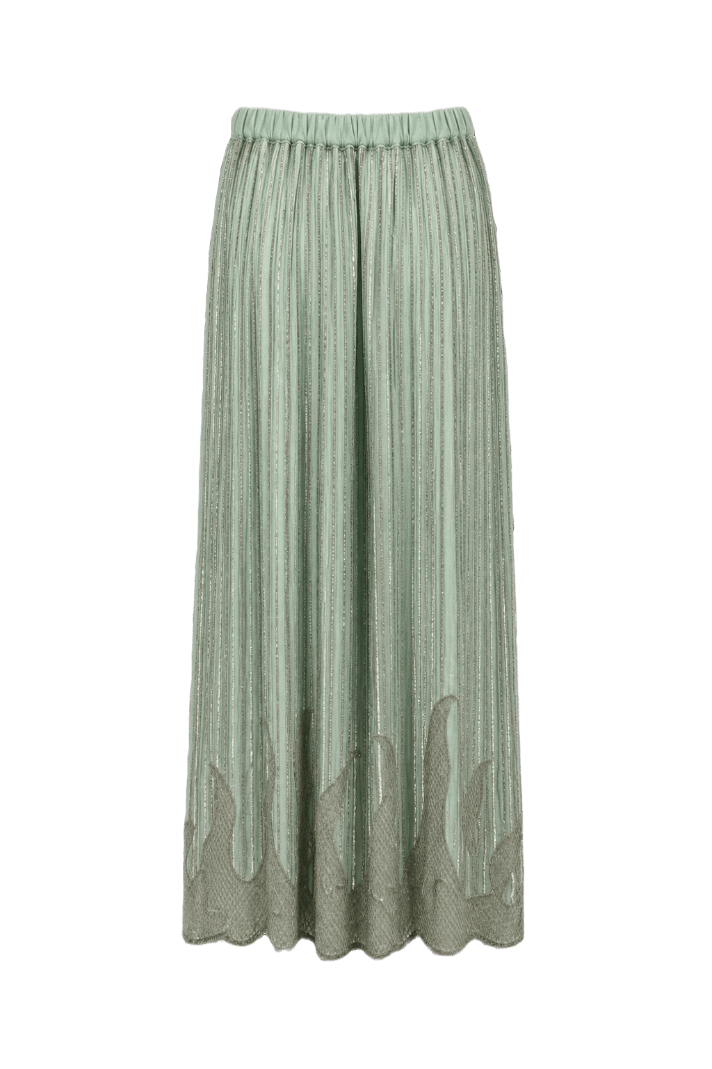 1950s Mint Green Synthetic Blend Skirt - Back View