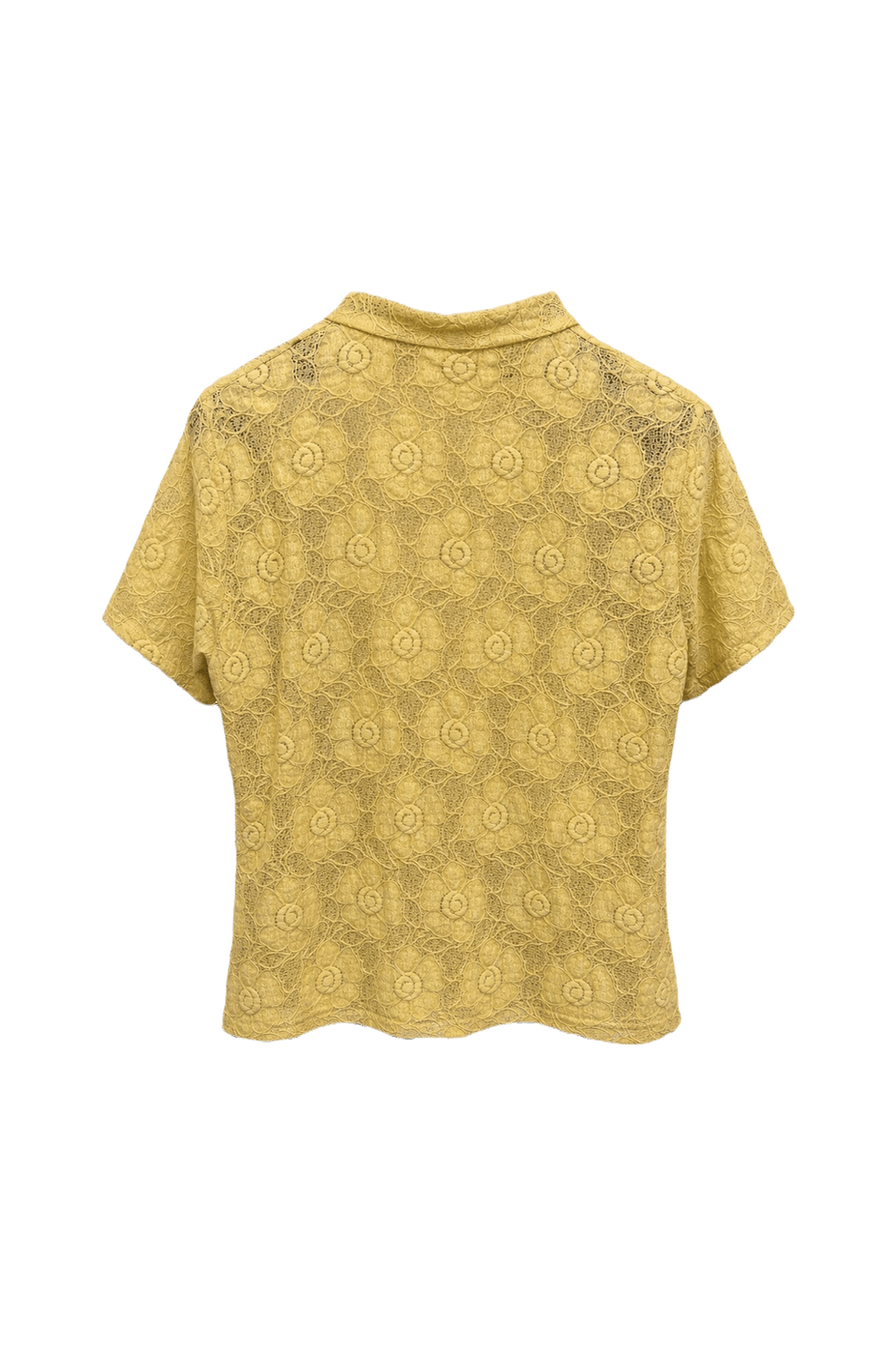 1960s Yellow Synthetic Blend Blouse - Back View
