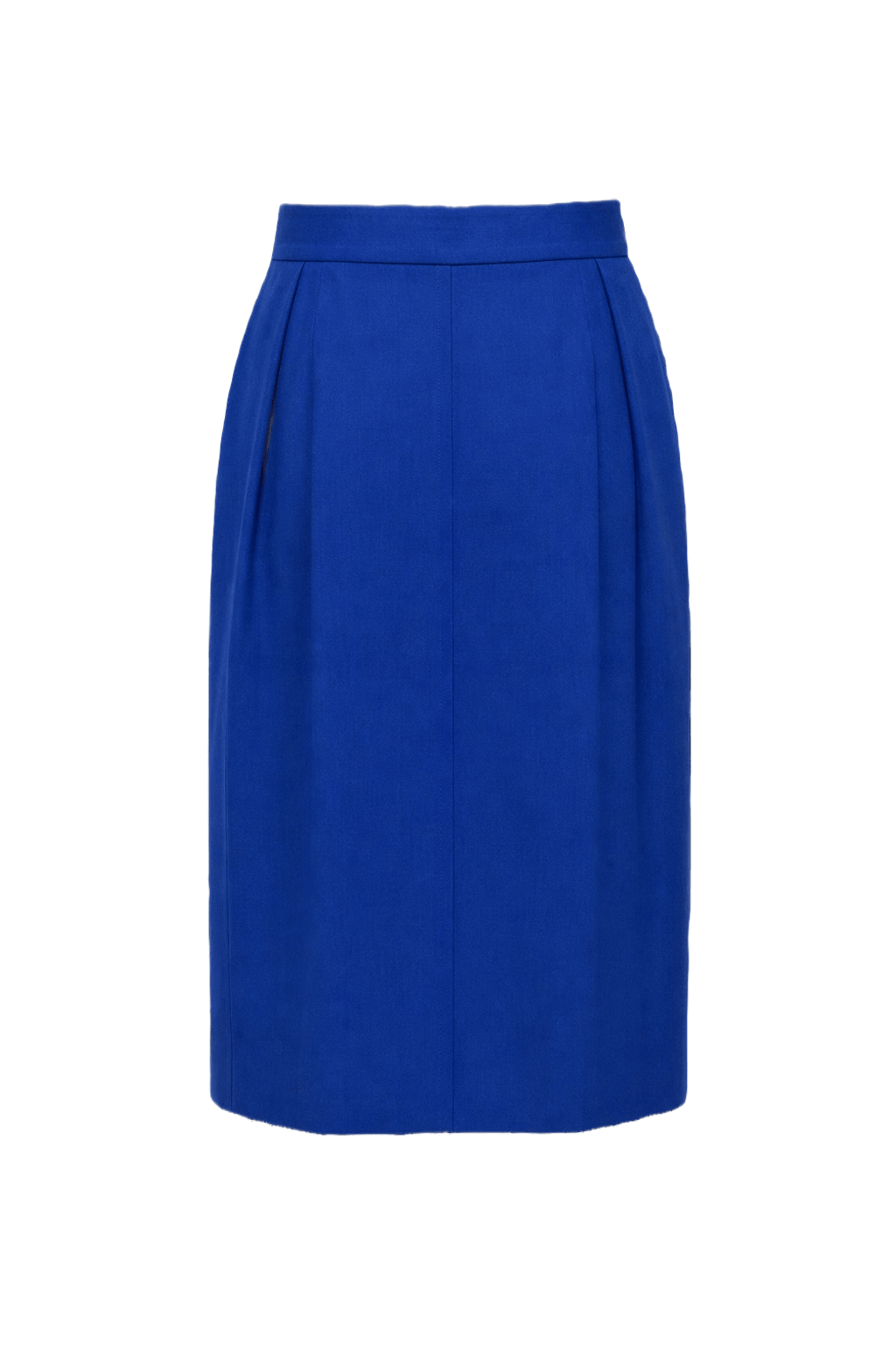 1980s Blue Wool Blend Skirt - Back View