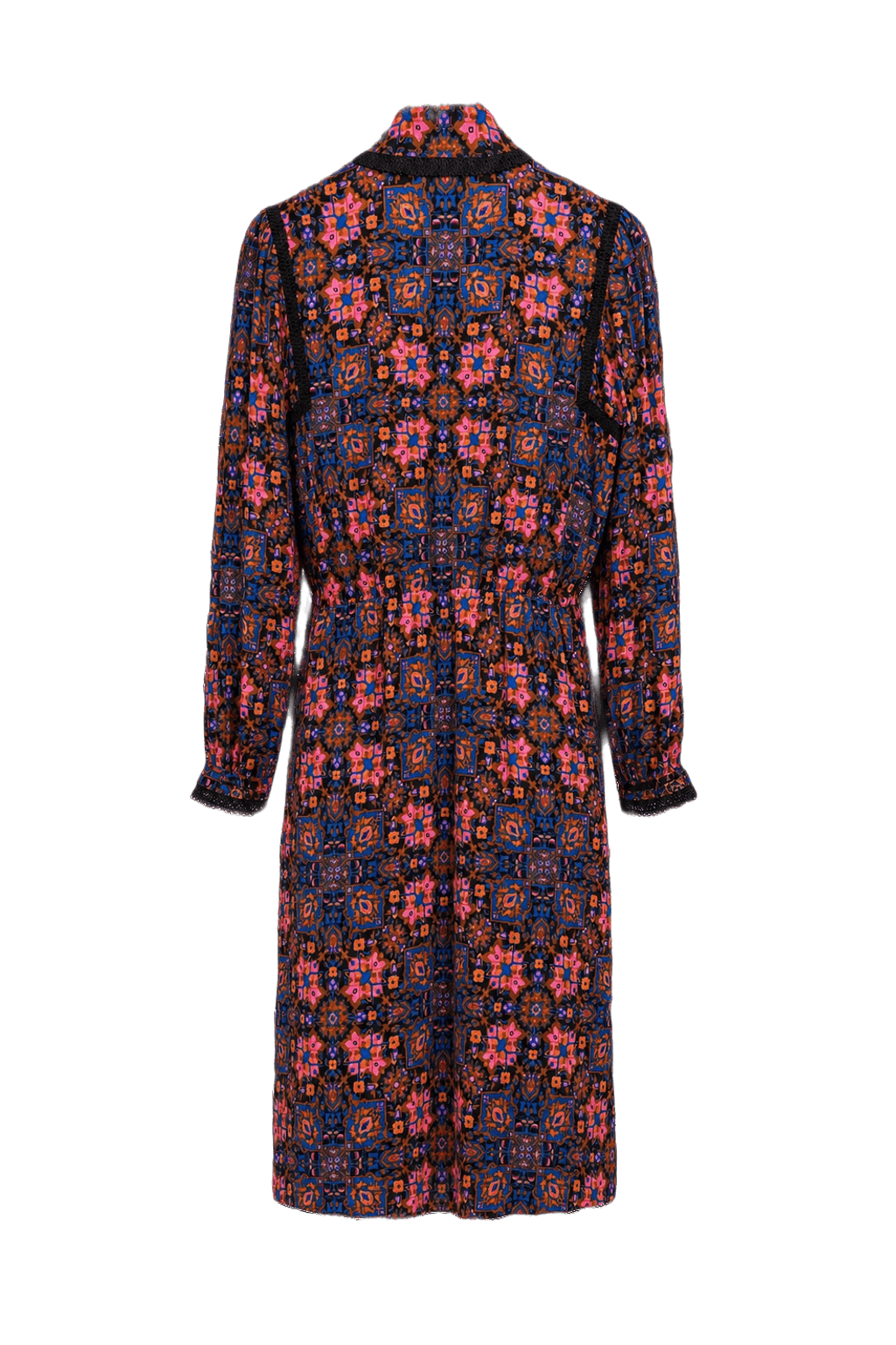 1970s Vibrant Pink Synthetic Blend Dress - Back View