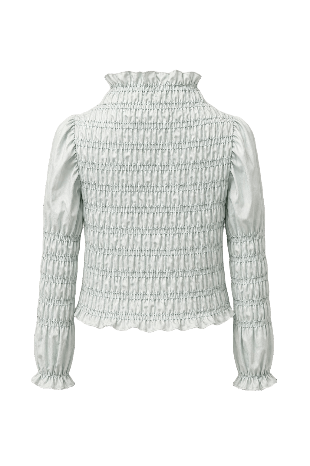 1990s Pale Blue Cotton Blouse - Back View