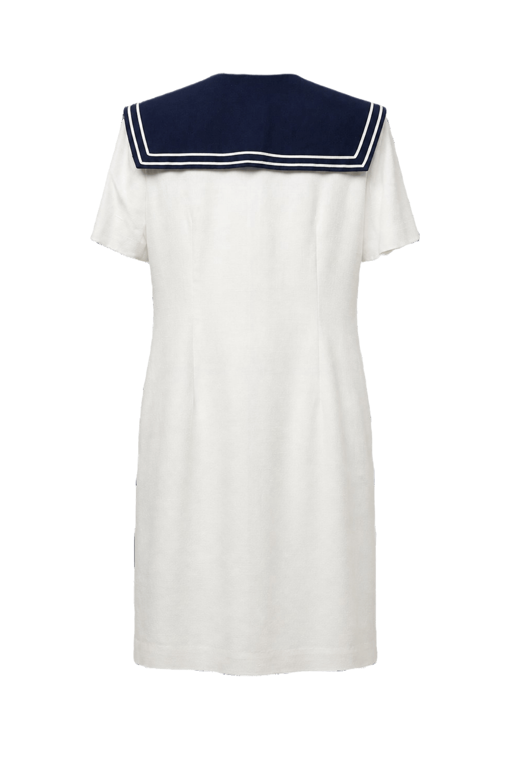 1980s White Cotton Blend Dress - Back View