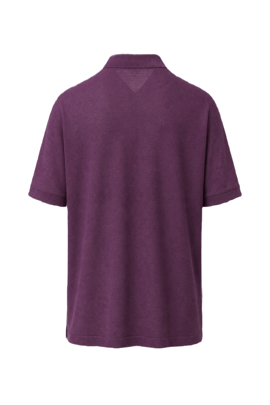1970s Plum Synthetic Blend Polo - Back View