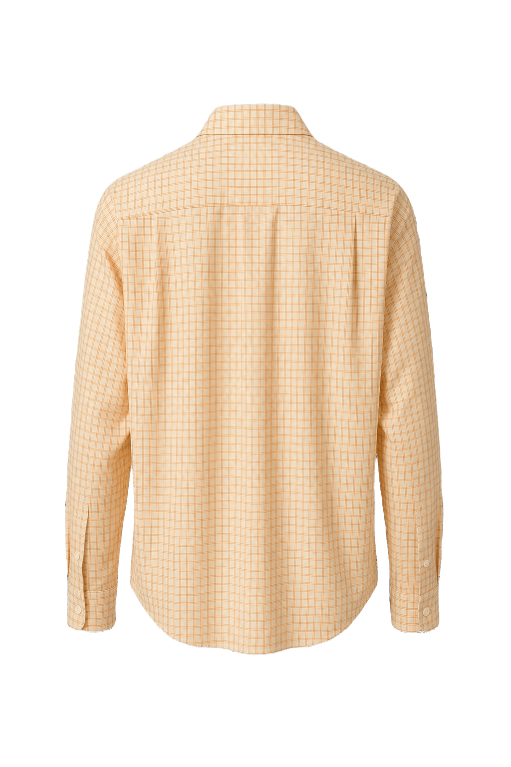 1980s Light Yellow Cotton Blend Button-Down Shirt - Back View