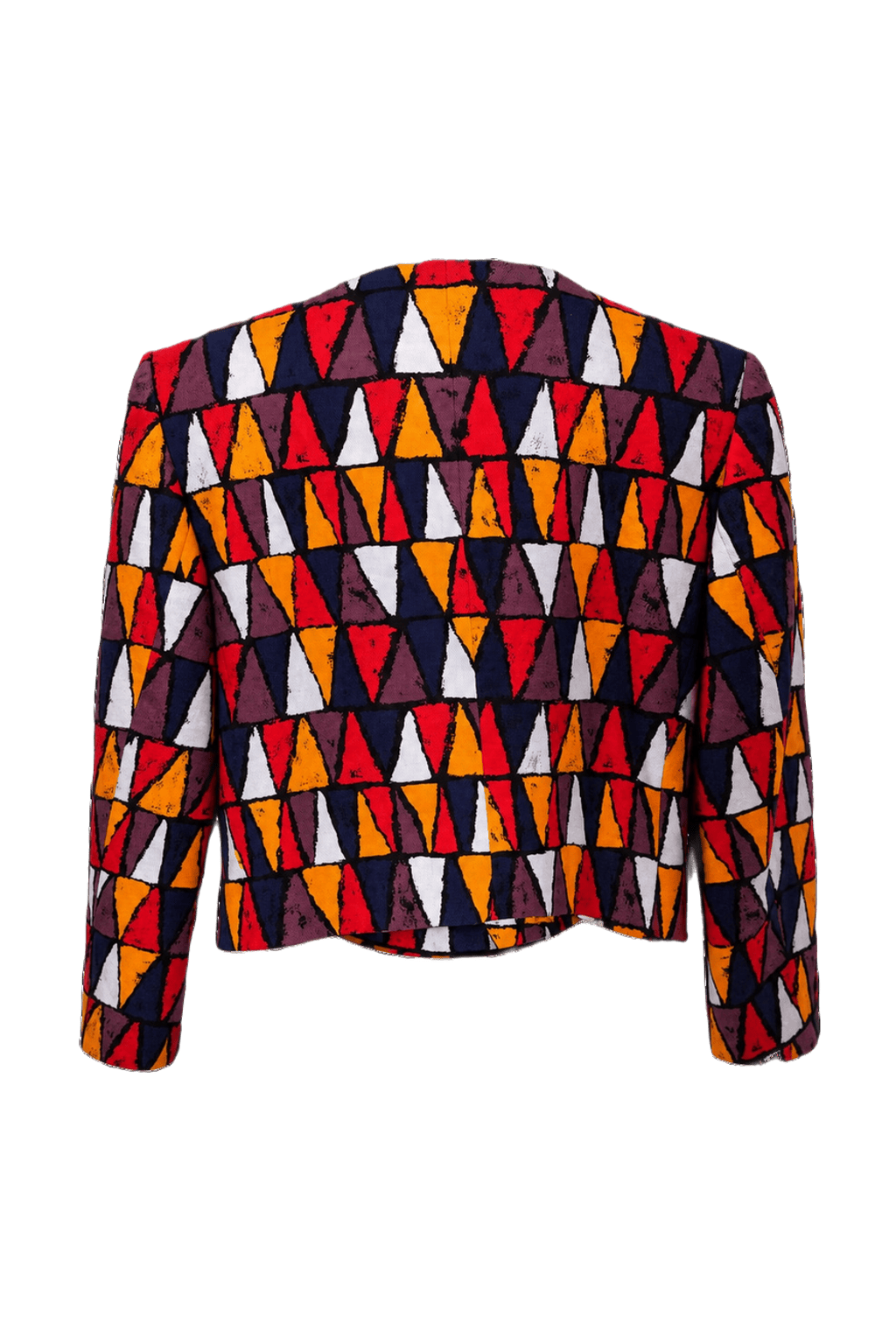1980s Multi-Color Cotton Blend Jacket - Back View