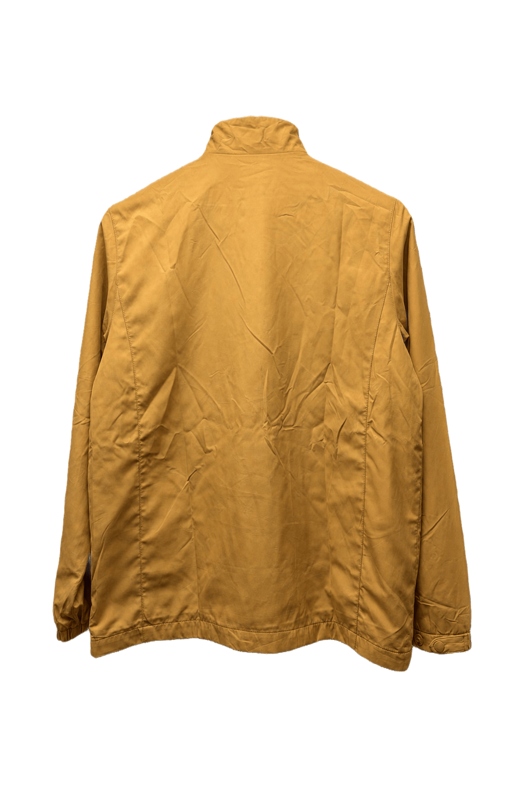1980s Mustard Yellow Nylon Blend Jacket - Back View