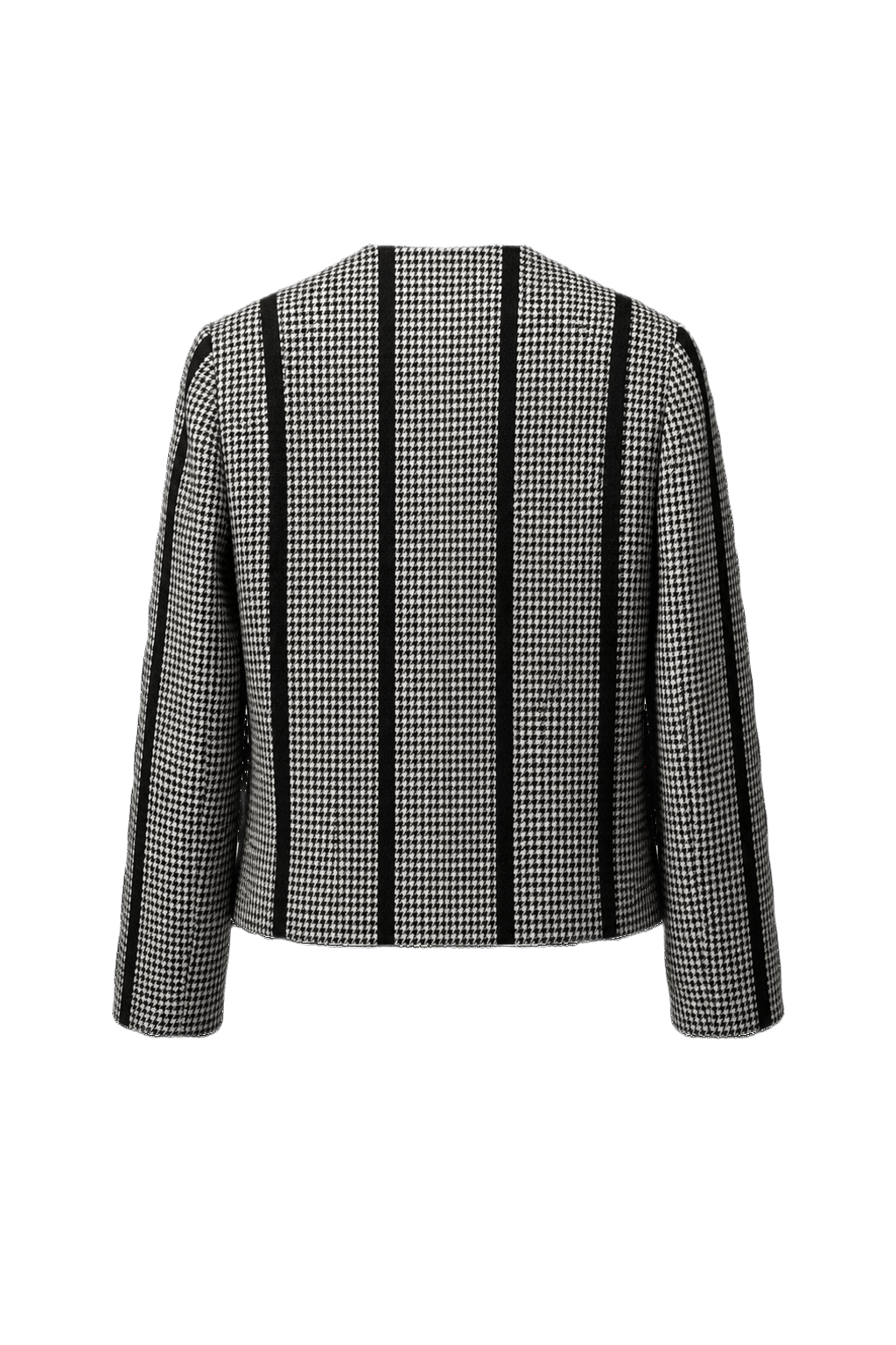 1980s Black and White Wool Blend Blazer - Back View