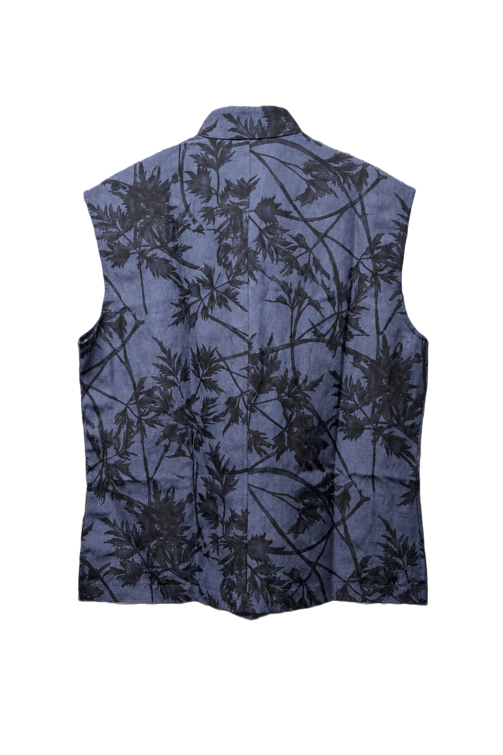 1990s Blue Linen Silk Blend Vest - Back View
