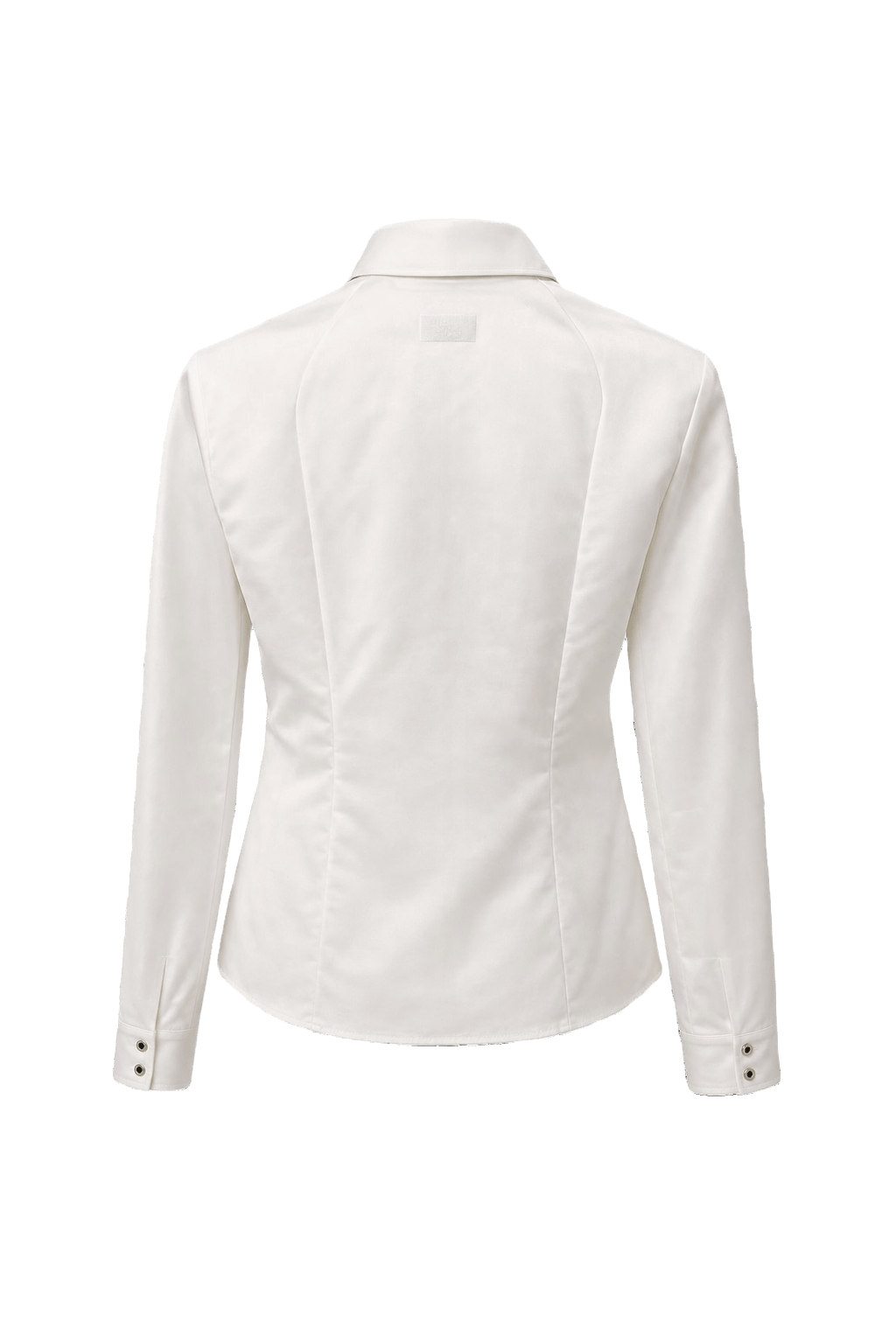 1980s Cream White Polyester Blend Blouse - Back View