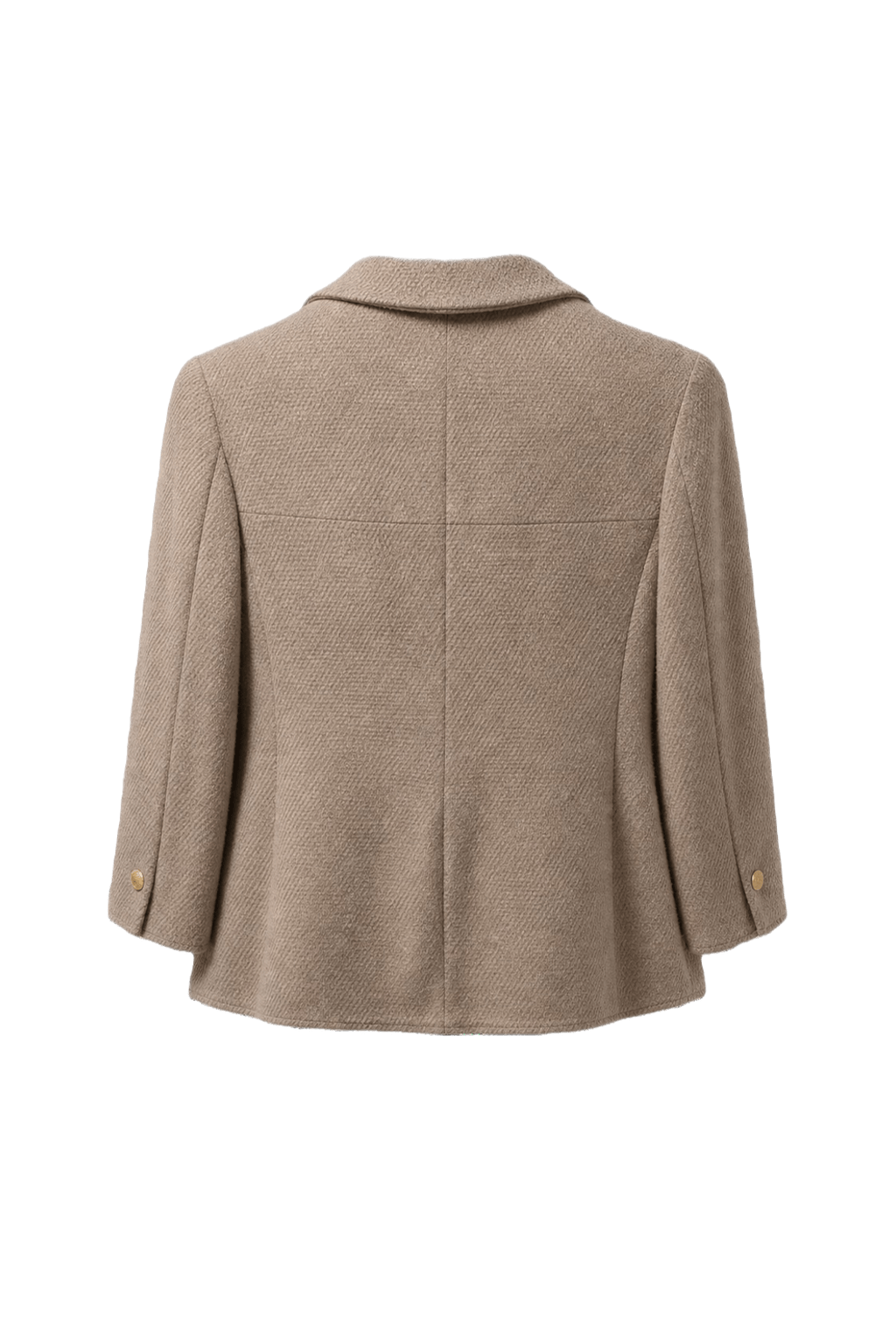 1990s Beige Wool Blend Jacket - Back View