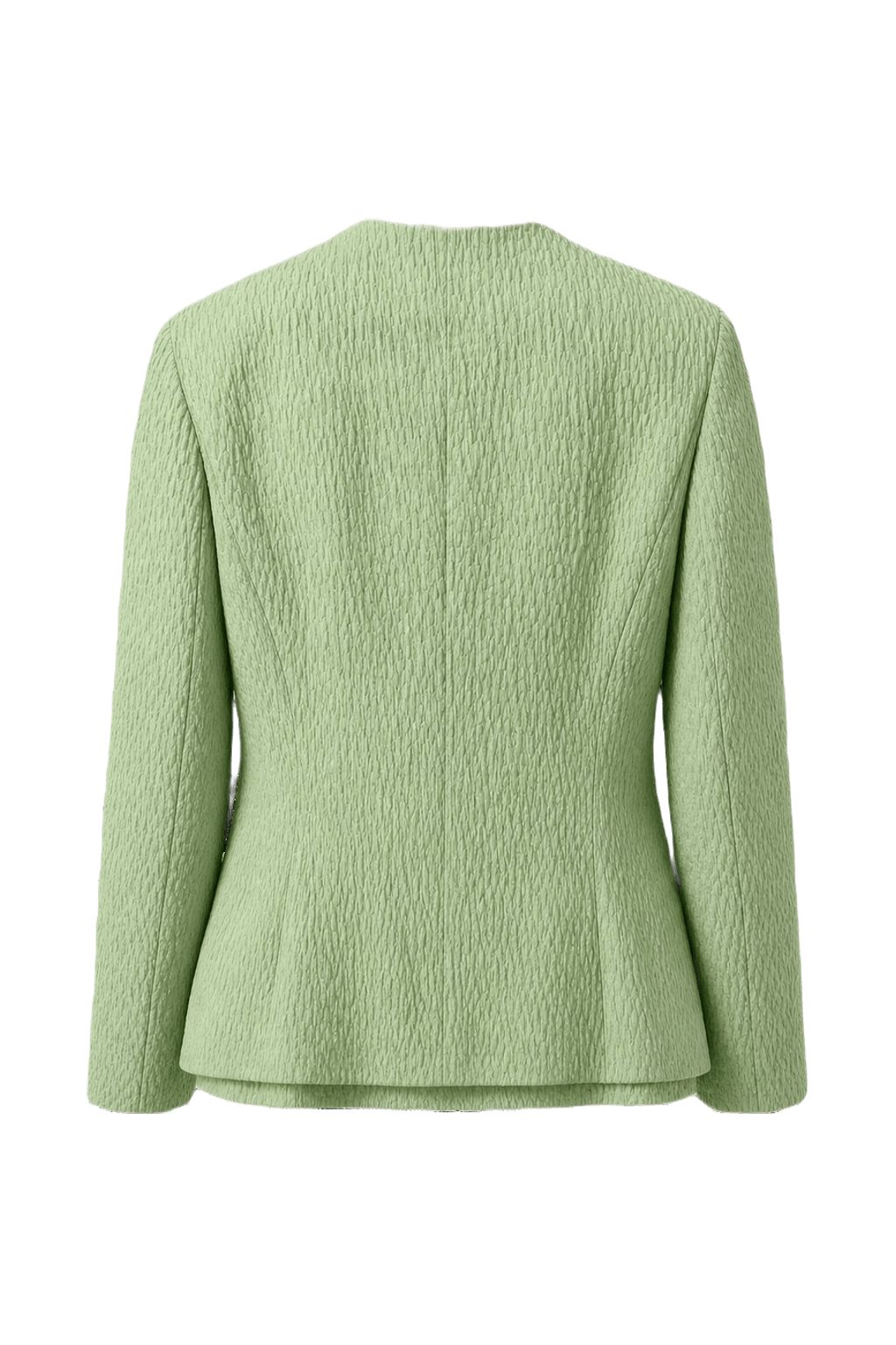 1980s Mint Green Polyester Blend Blazer - Back View