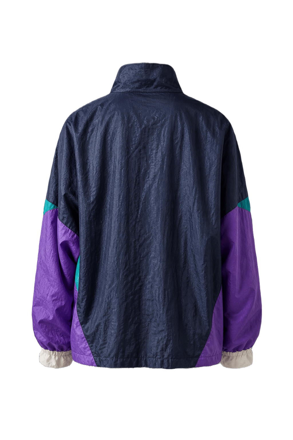 1990s Navy Blue Nylon Jacket - Back View