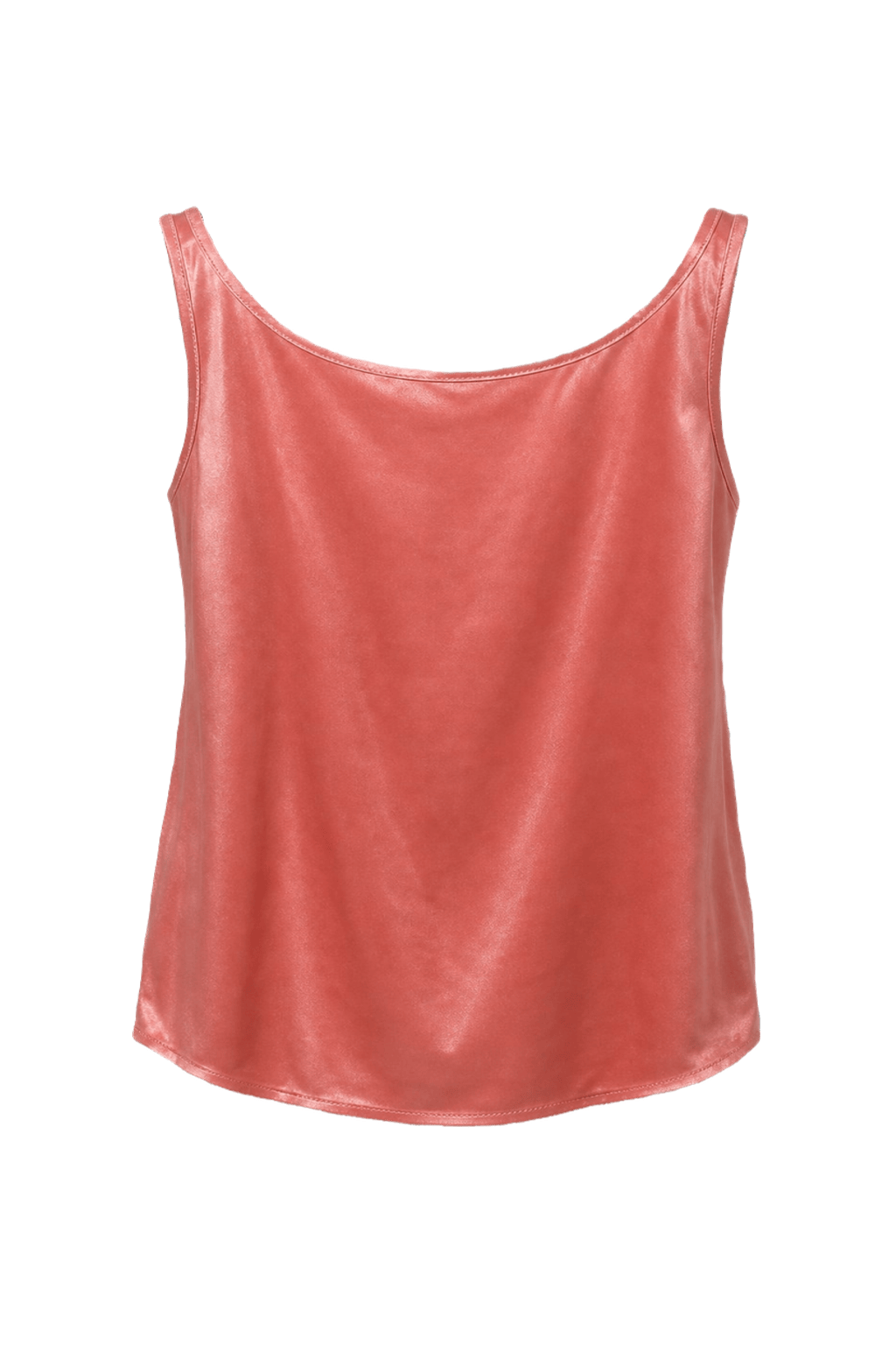 1990s Shiny Pink Polyester Tank Top - Back View