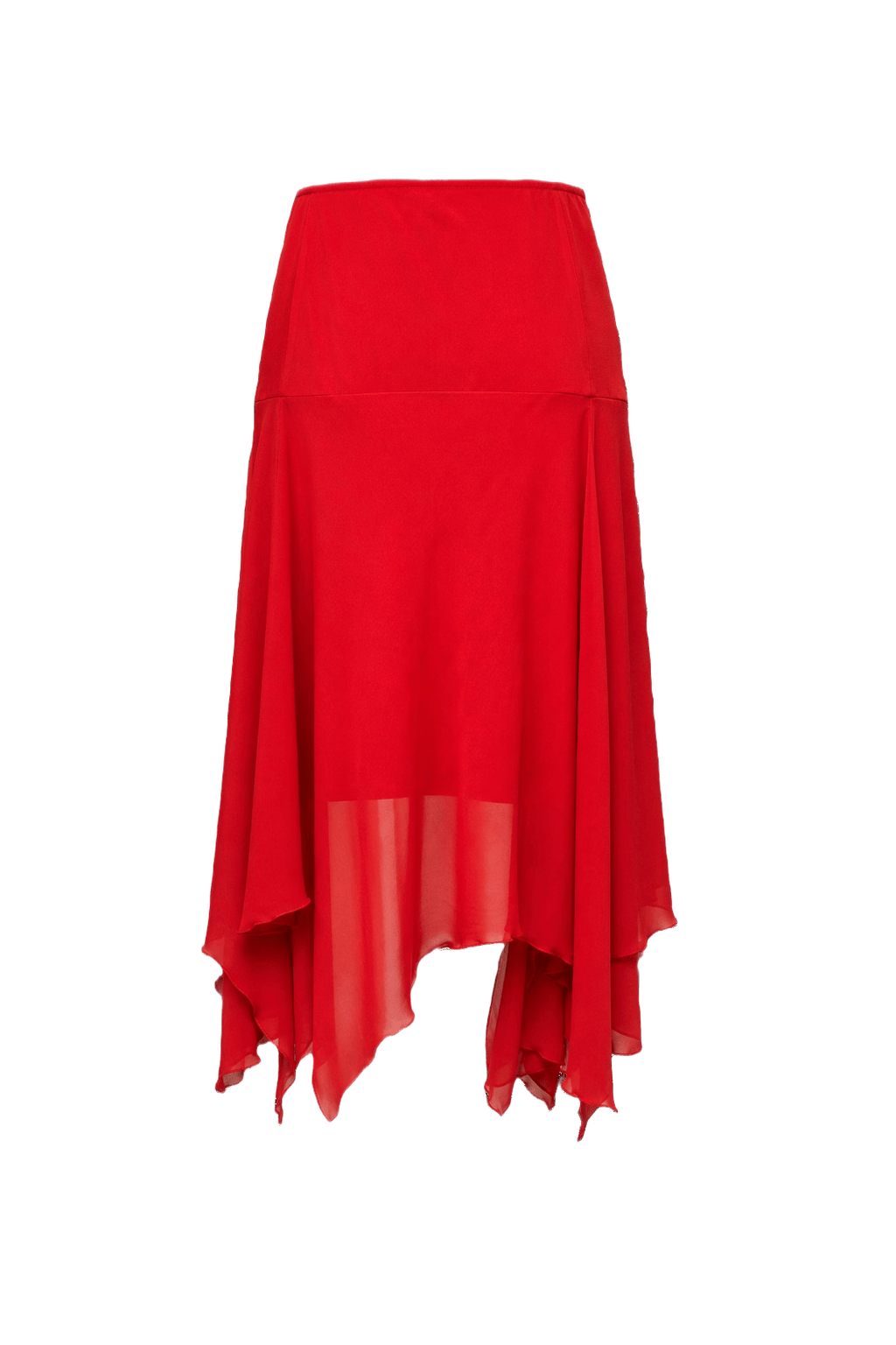1990s Red Polyester Skirt - Back View