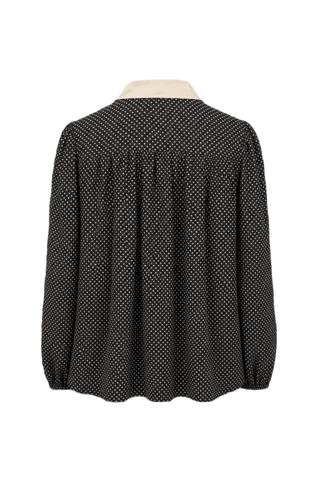 1970s Black Silk Blouse - Back View