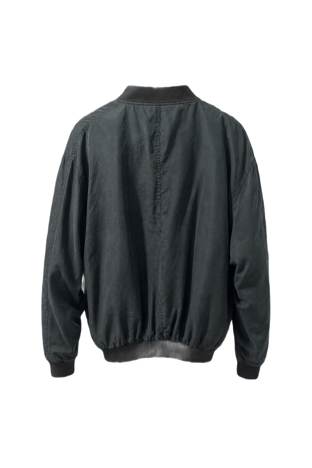 1990s Charcoal Grey Nylon Jacket - Back View