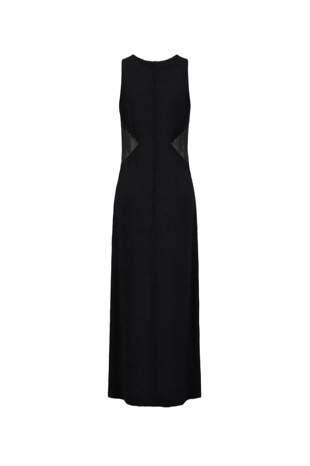 1960s Black Polyester Blend Maxi Dress - Back View