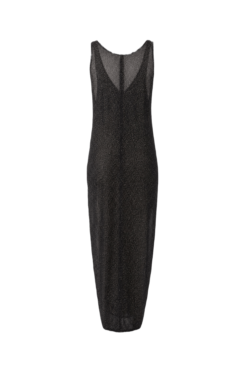 1960s Black Polyester Blend Dress - Back View