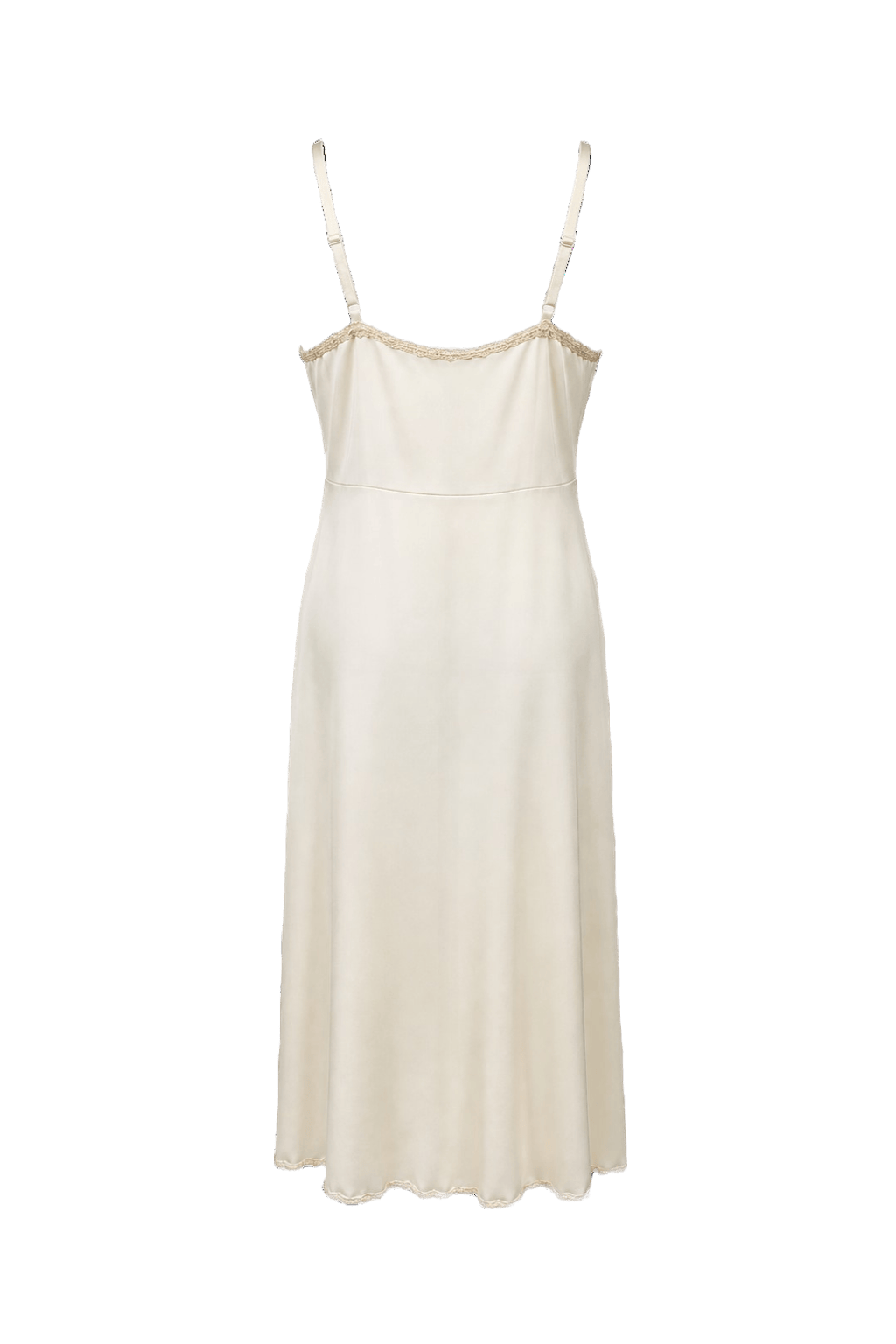 1990s Cream Silk Dress - Back View