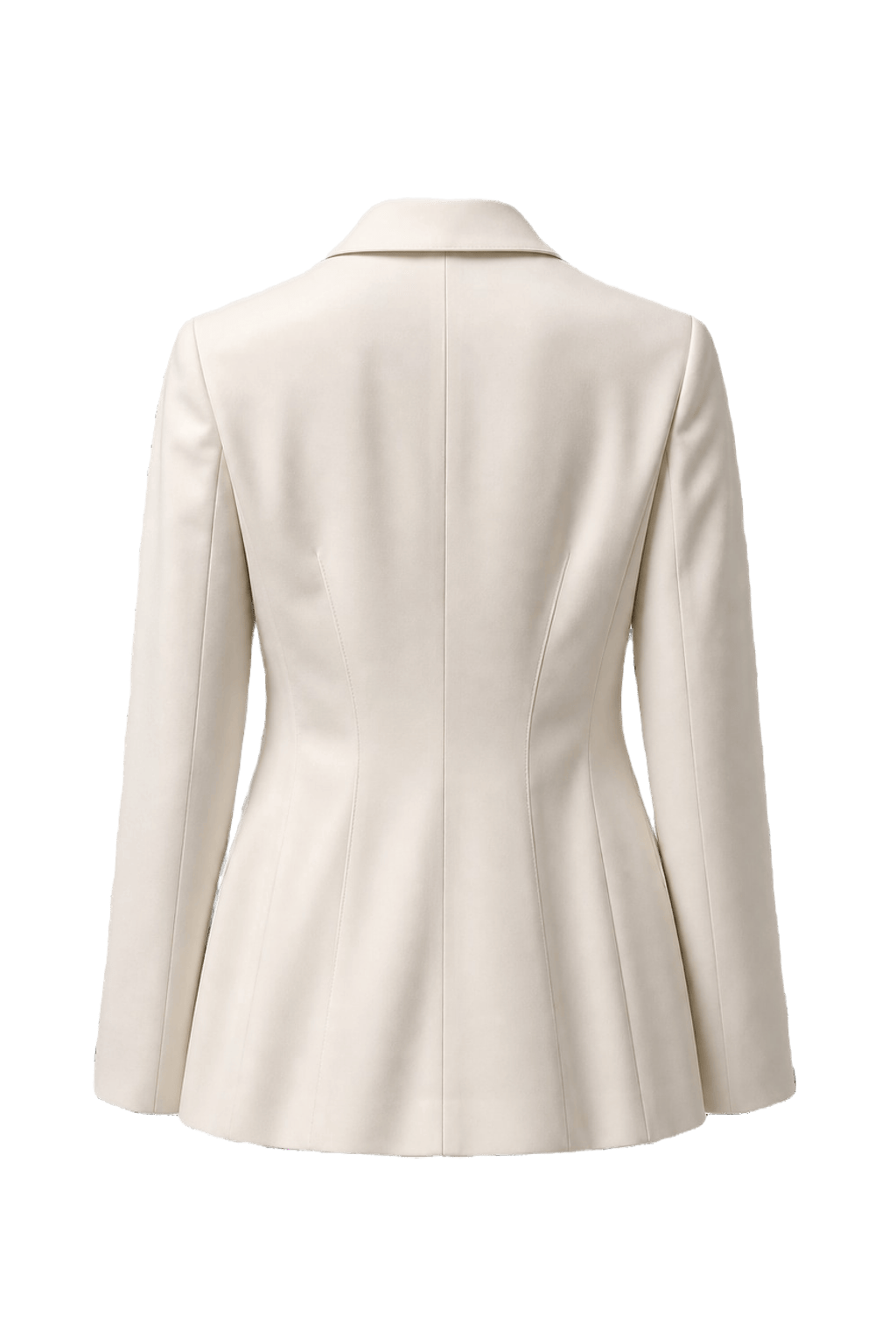1980s Cream White Polyester Blazer - Back View