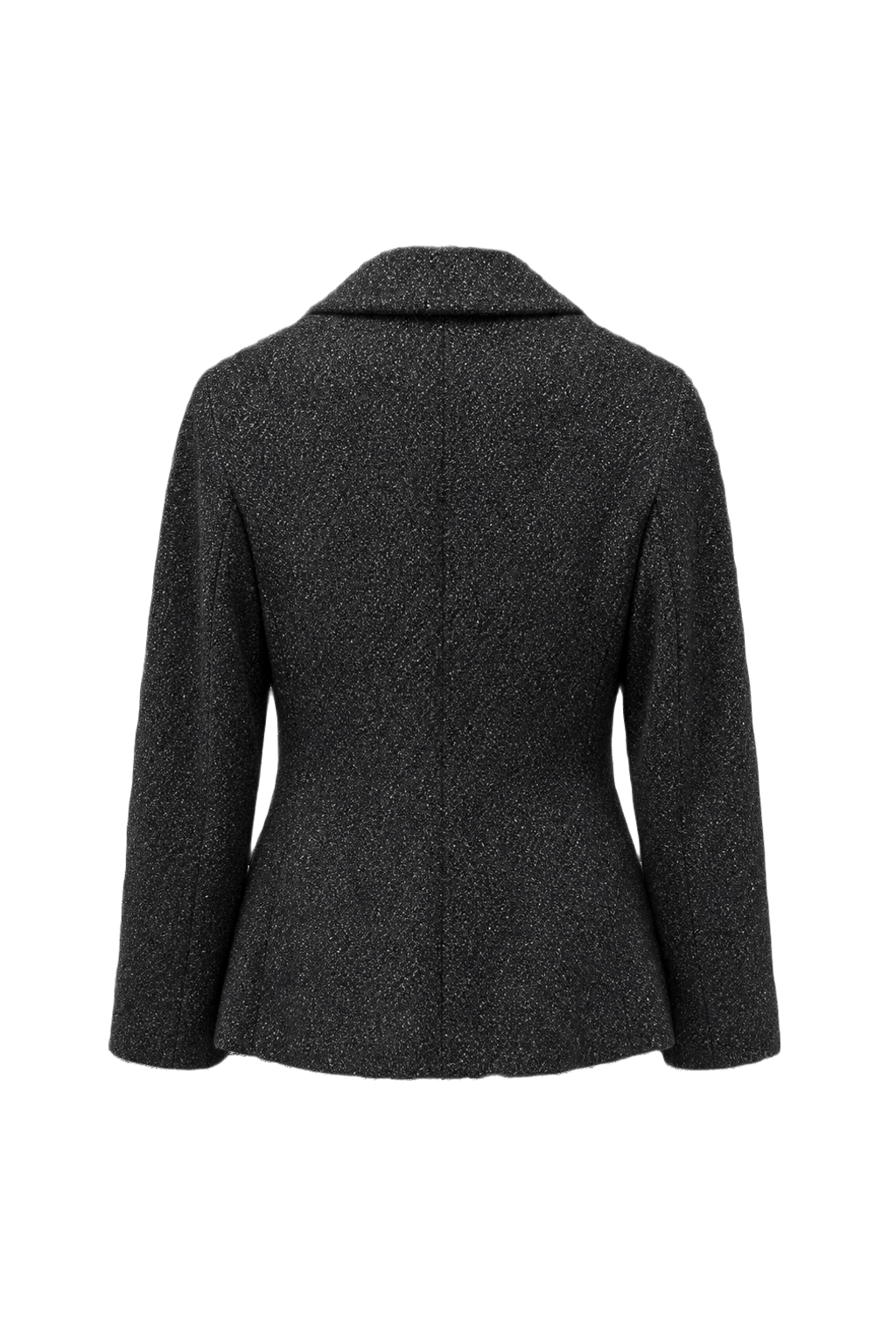 1980s Charcoal Grey Wool Blazer - Back View