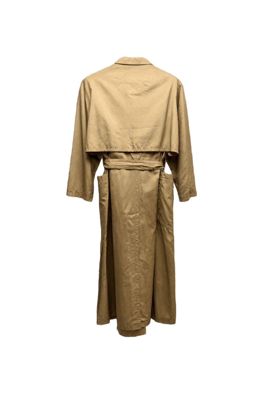 1980s Beige Cotton Trench Coat - Back View
