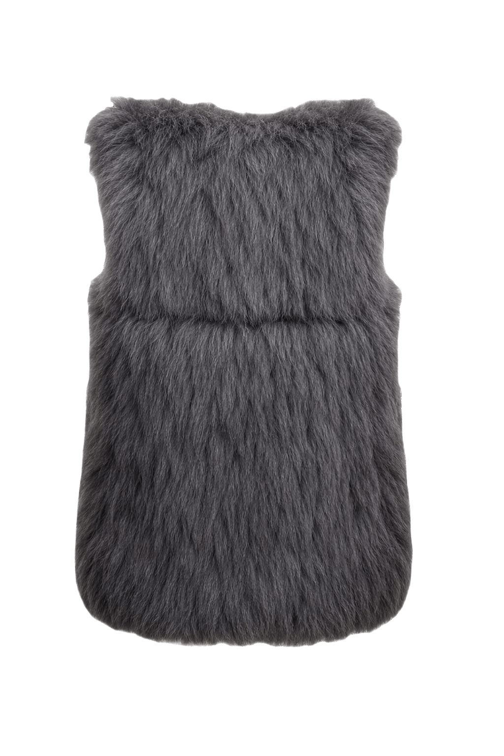 1990s Grey Fur Vest - Back View
