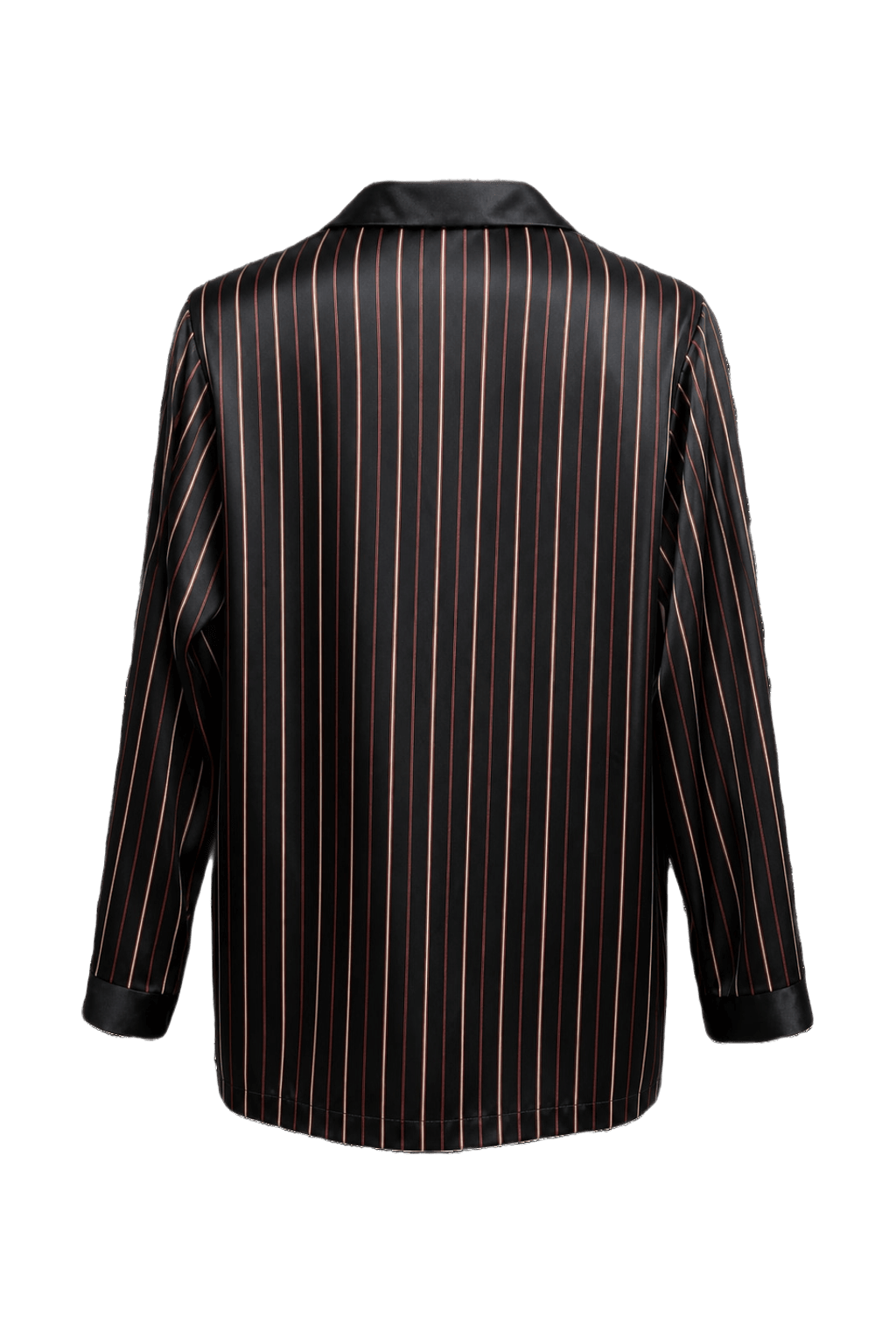 1980s Black Polyester Blend Button-Up Shirt - Back View