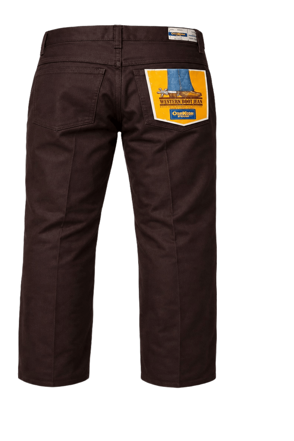 1980s Dark Brown Cotton Pants - Back View
