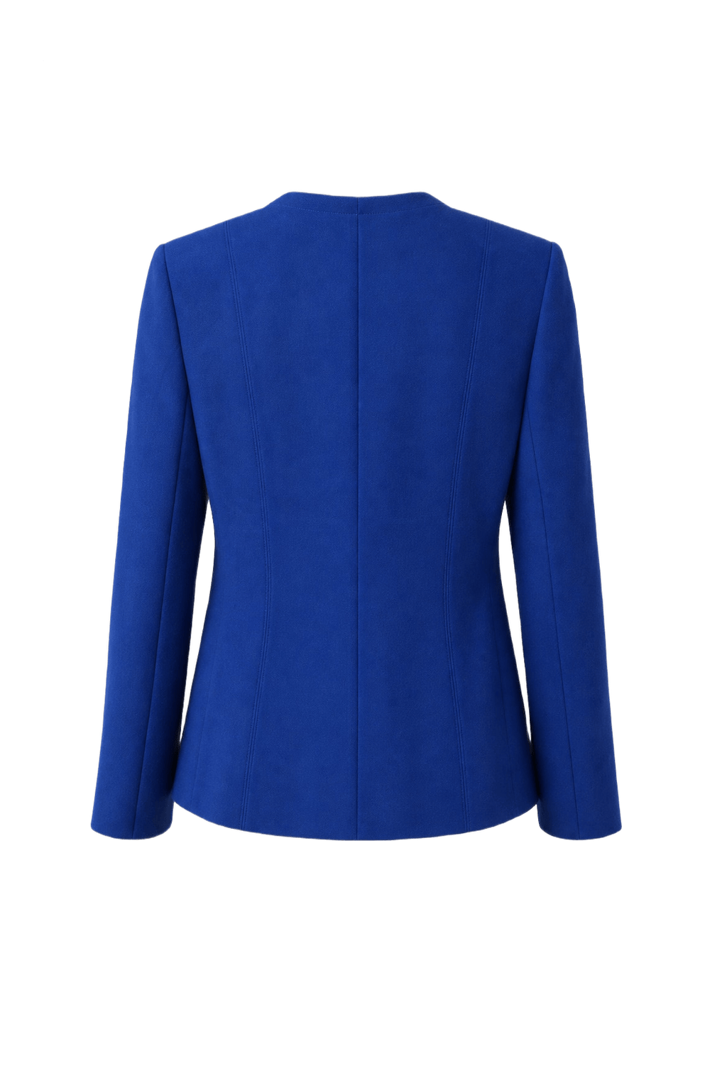 1980s Royal Blue Synthetic Blend Blazer - Back View